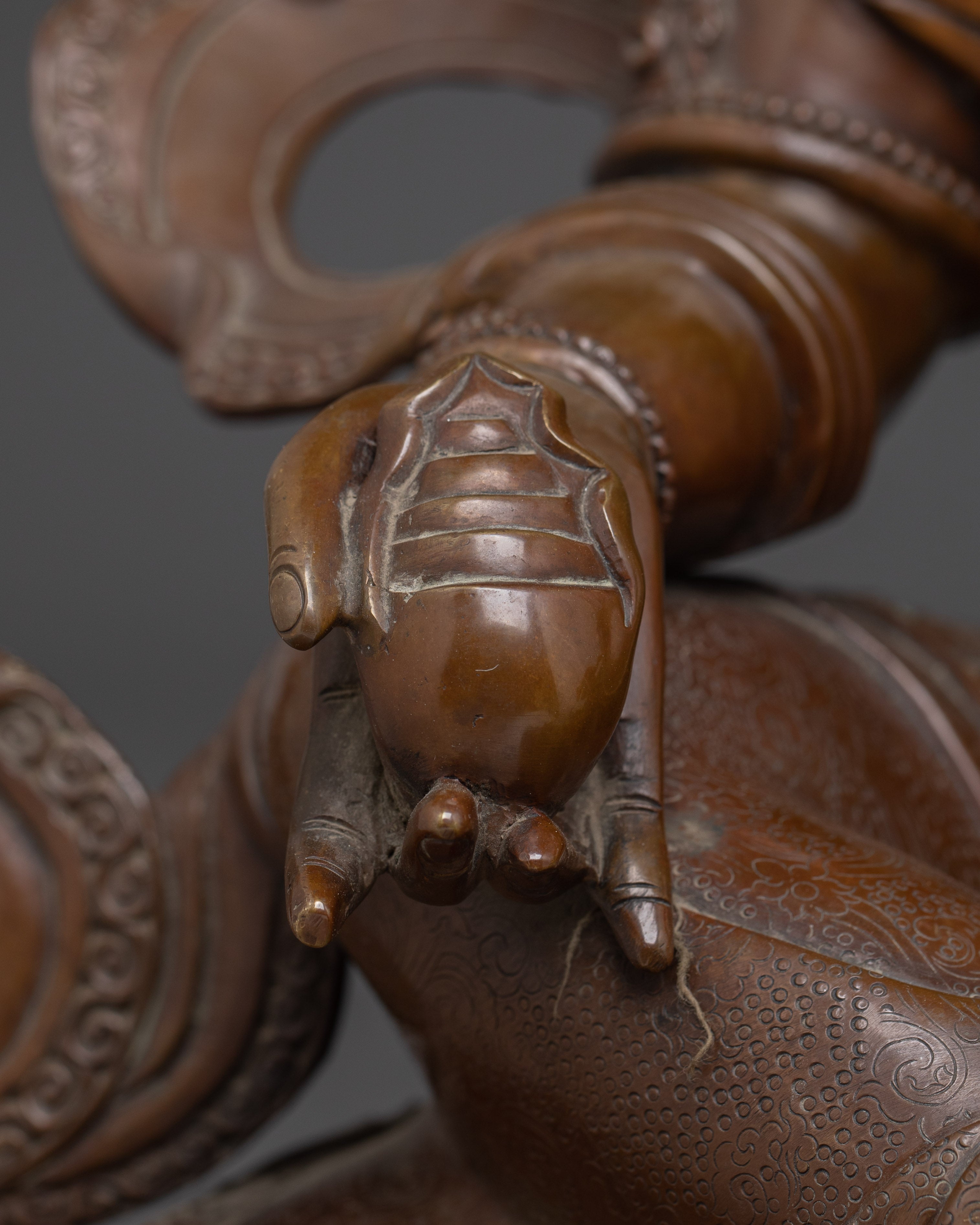 Oxidized Wealth Symbol Dzambhala Statue | Guardian of the Wealth