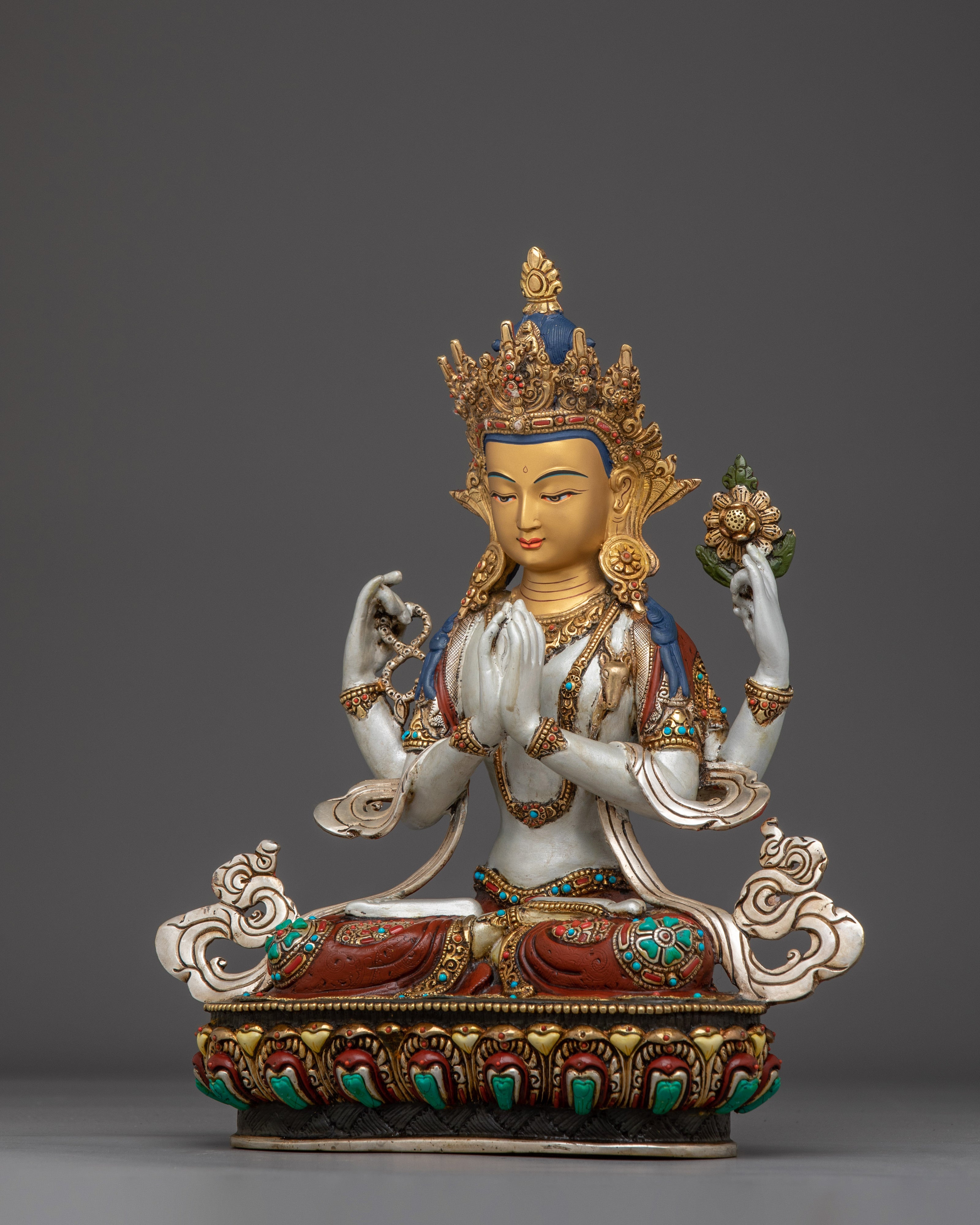 Colorful Chenrezig Statue | Embodiment of Compassion