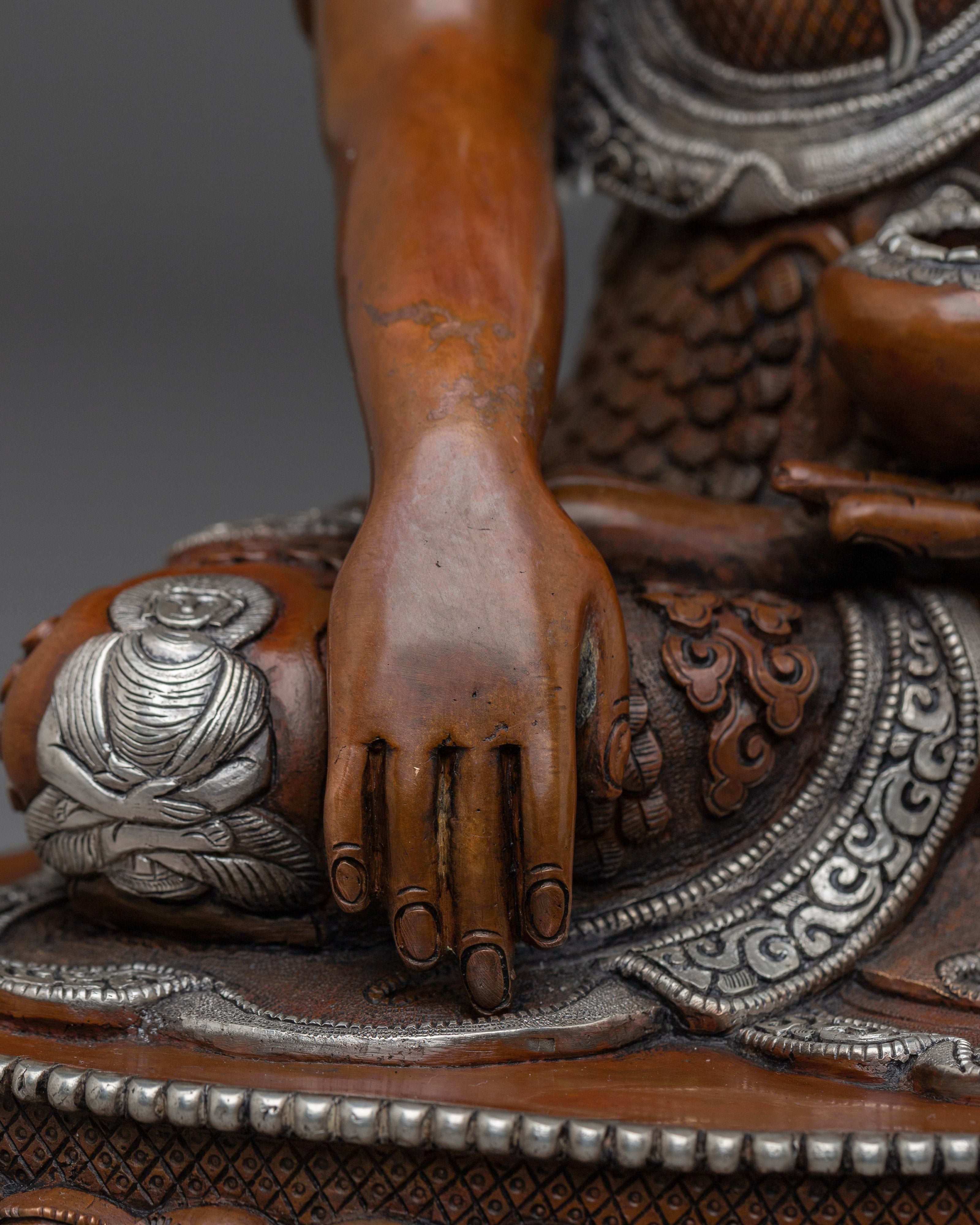 Oxidized Shakyamuni Buddha Spiritual Decor | Himalayan Handmade Statue
