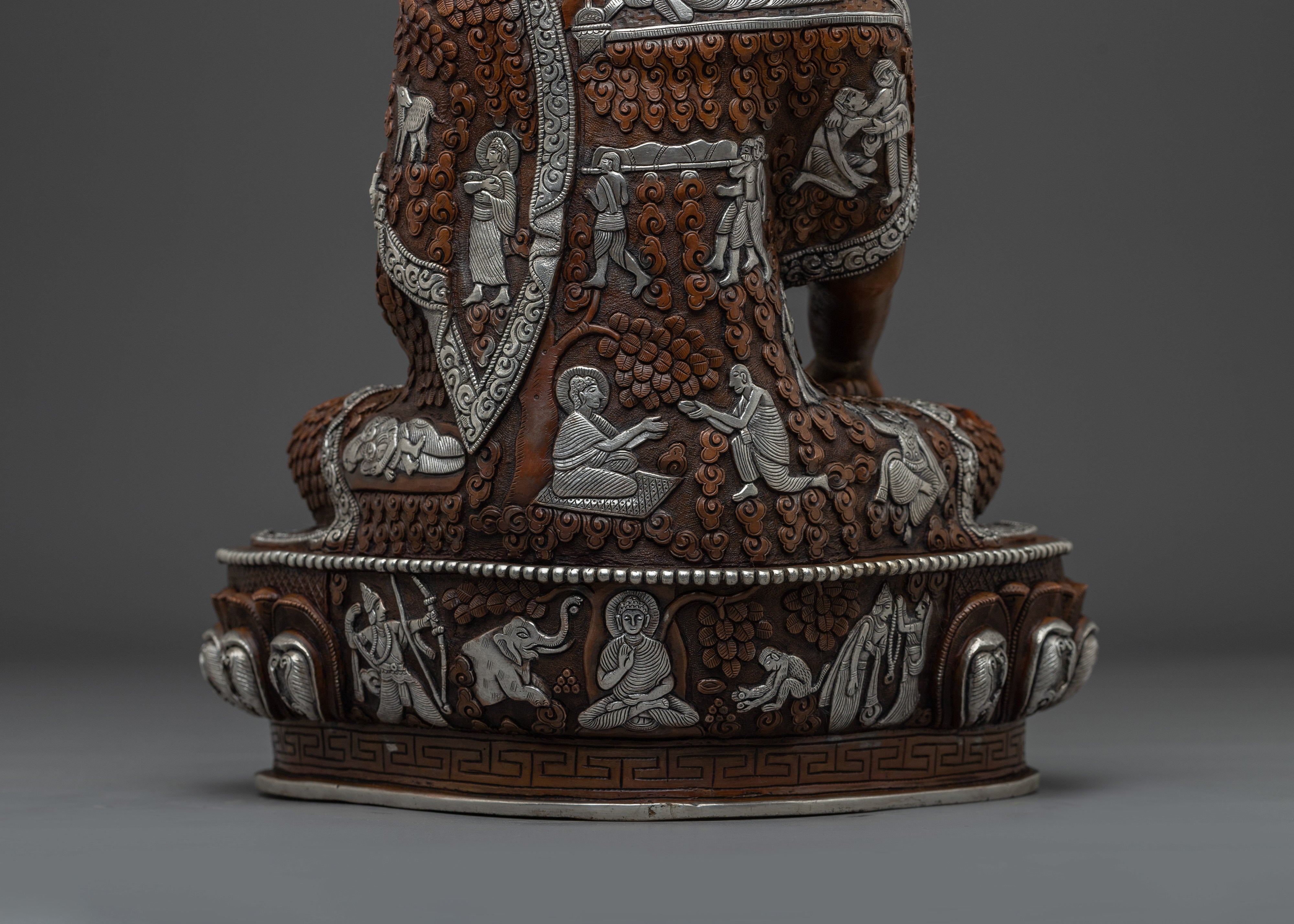 Oxidized Shakyamuni Buddha Spiritual Decor | Himalayan Handmade Statue