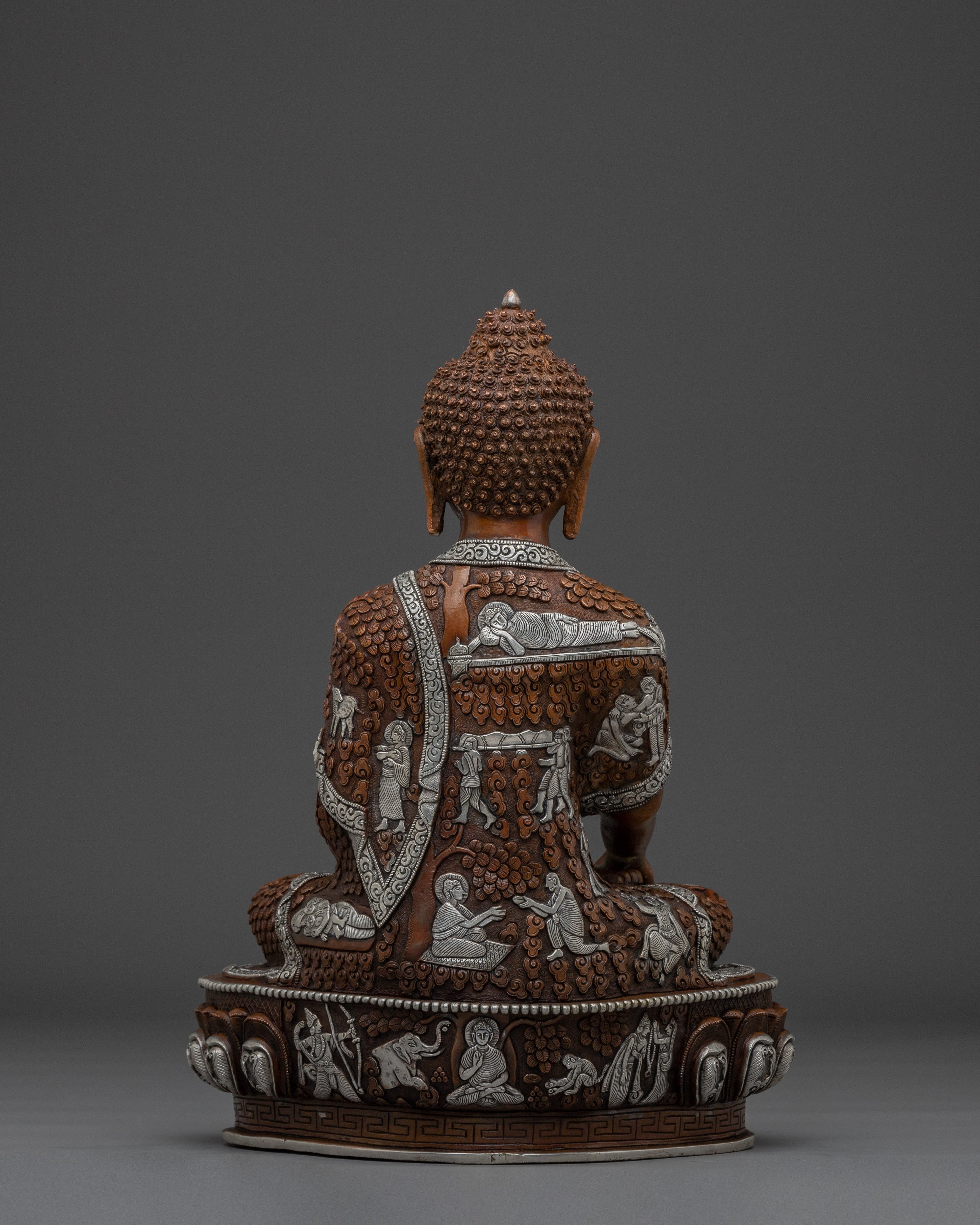 Oxidized Shakyamuni Buddha Spiritual Decor | Himalayan Handmade Statue