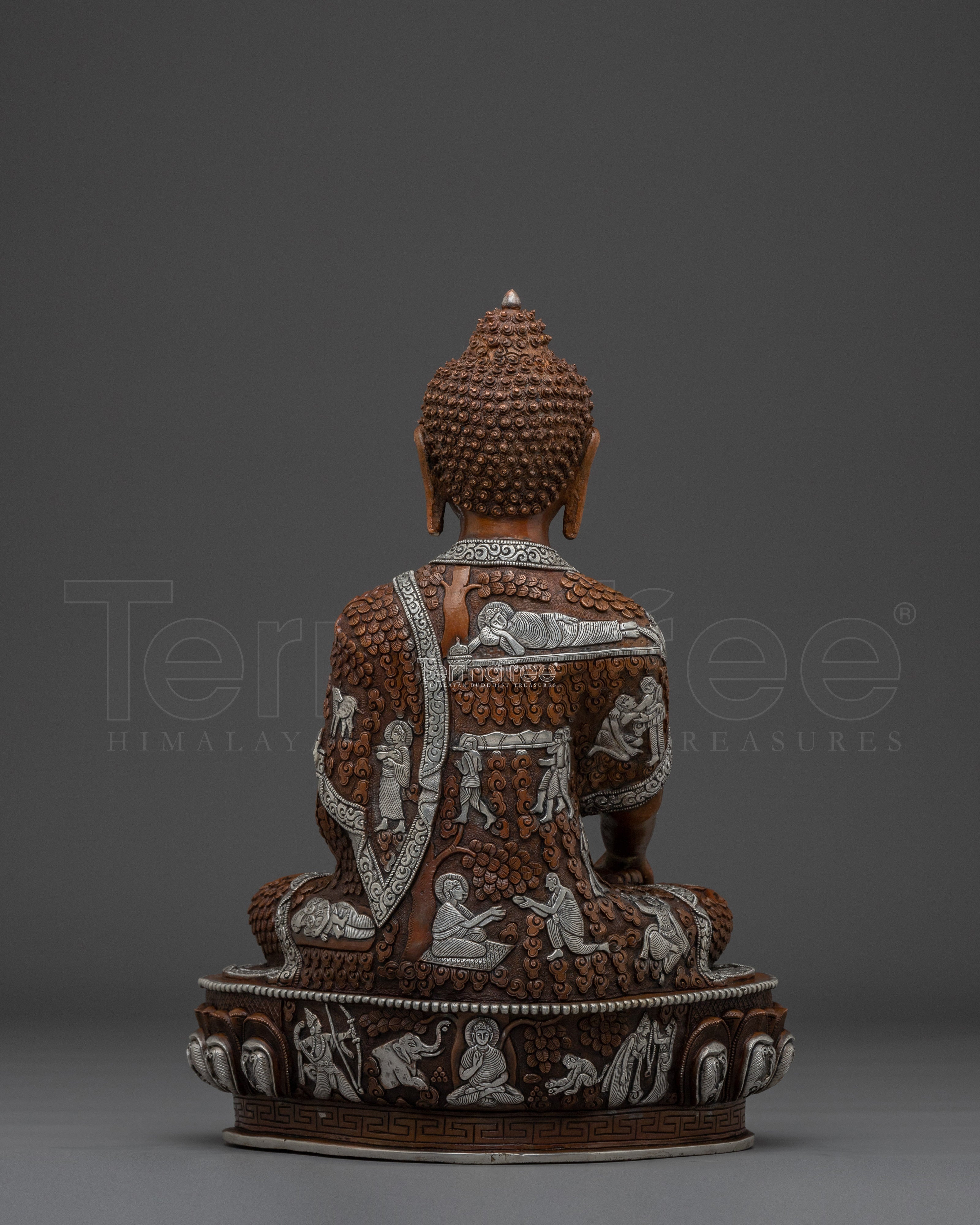 Oxidized Shakyamuni Buddha Spiritual Decor | Himalayan Handmade Statue