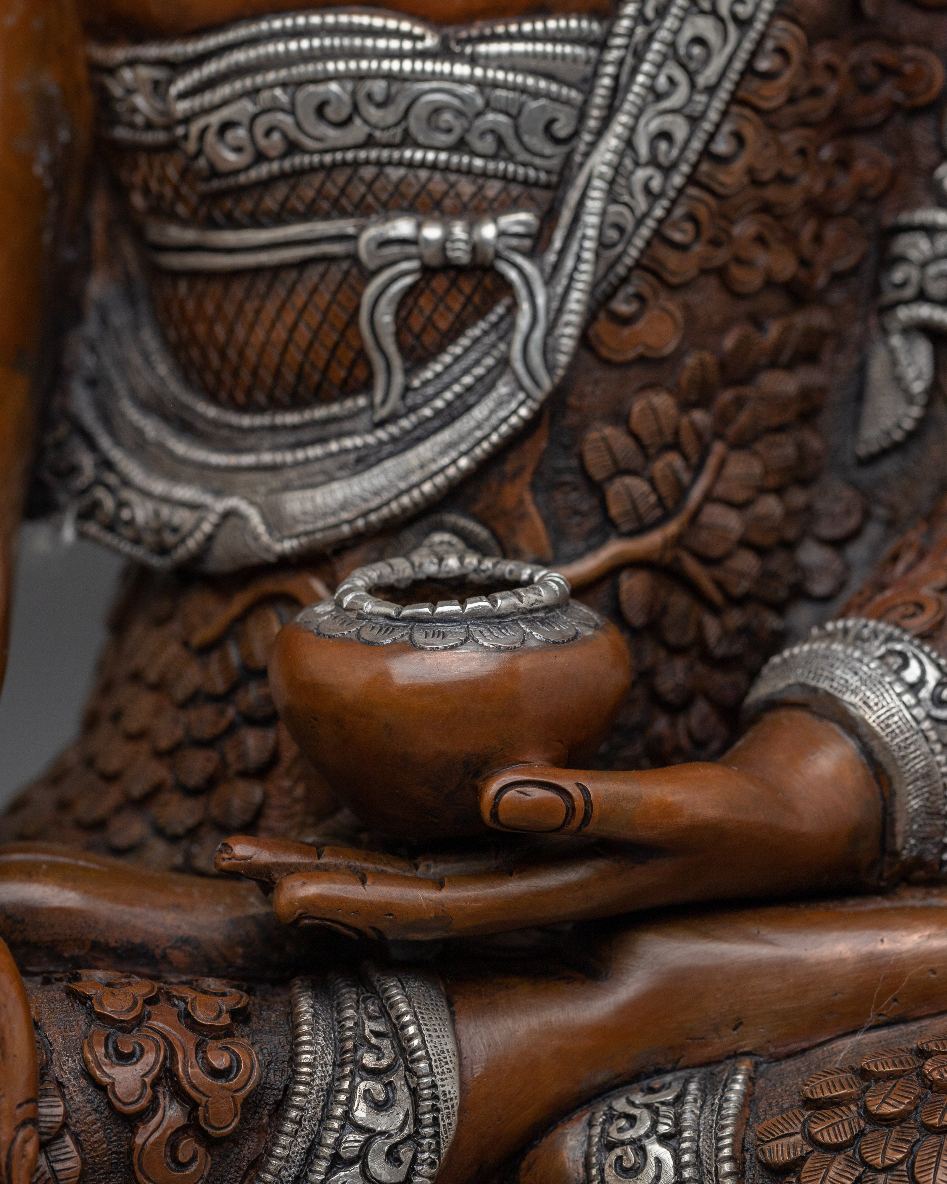 Oxidized Shakyamuni Buddha Spiritual Decor | Himalayan Handmade Statue