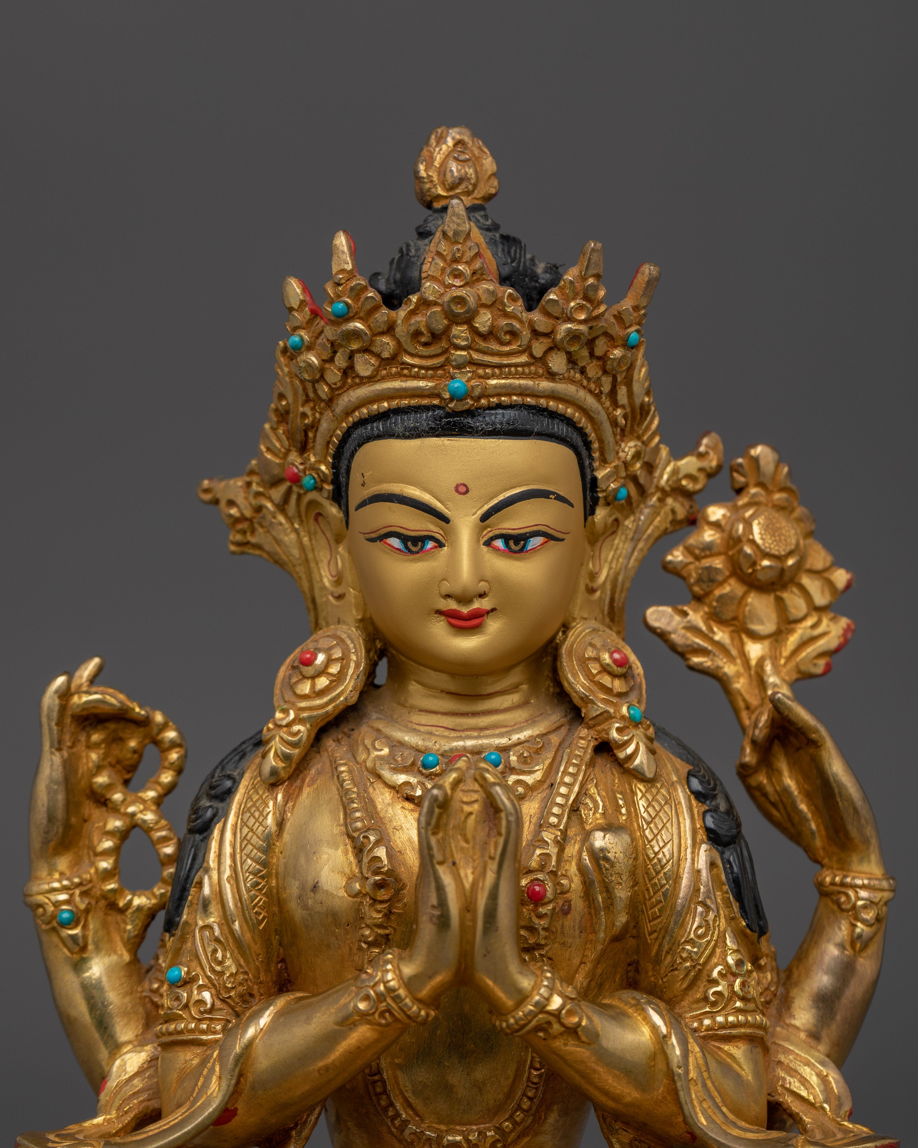 Compassion Bodhisattva Chenrezig Handmade Statue | Avalokiteshvara Artwork