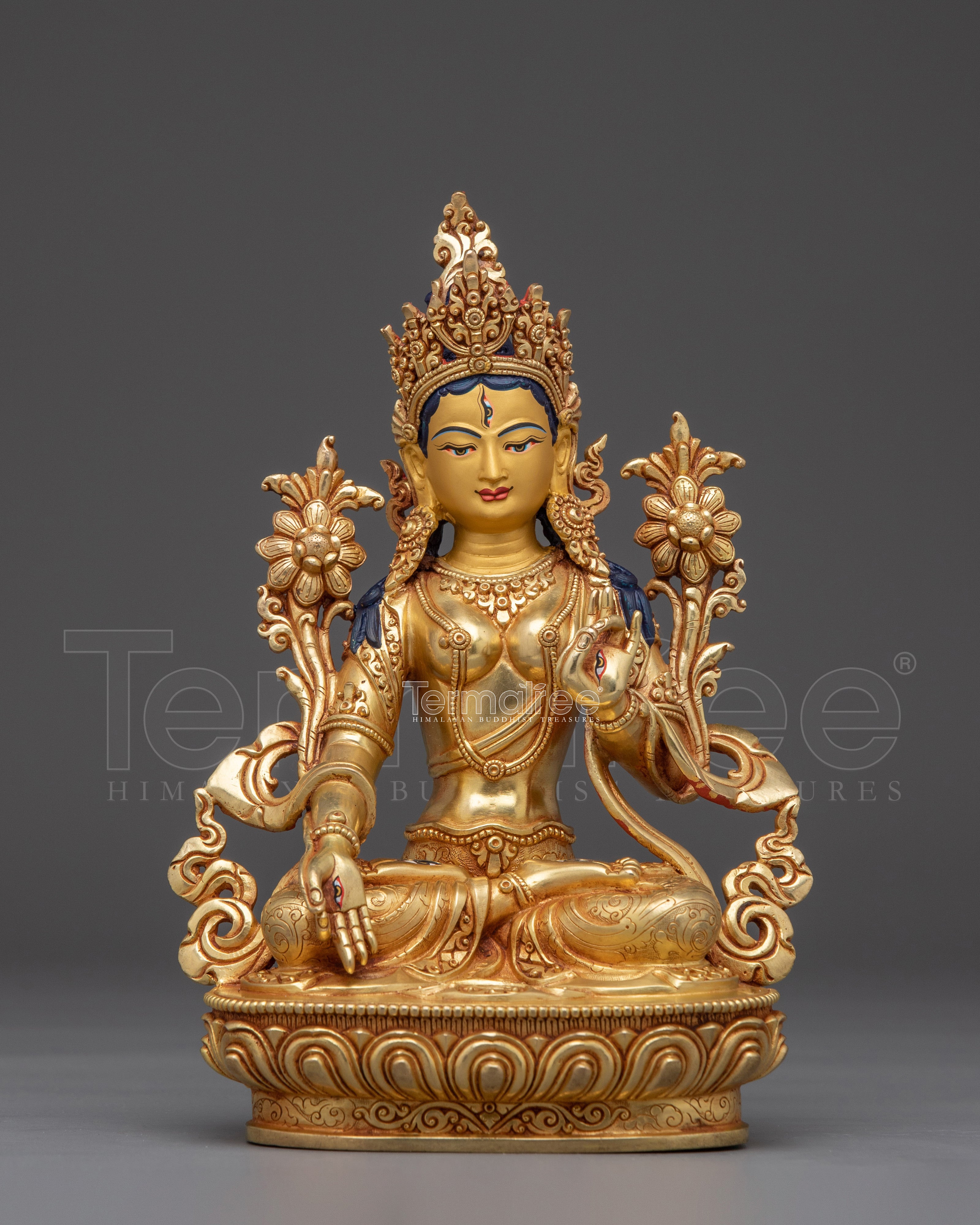 Tibetan Revered Deity White Tara | Buddhist Healing Goddess Artwork