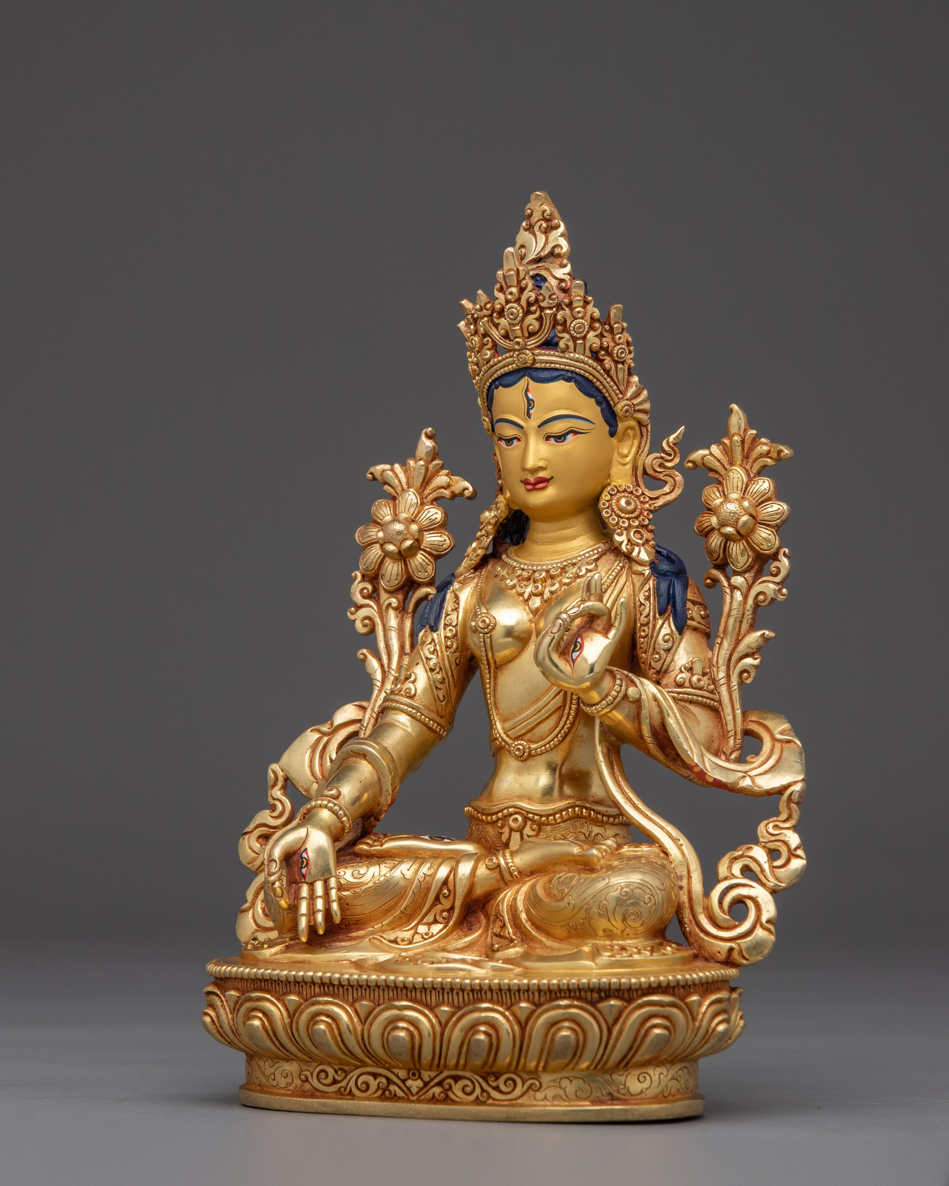 Tibetan Revered Deity White Tara | Buddhist Healing Goddess Artwork