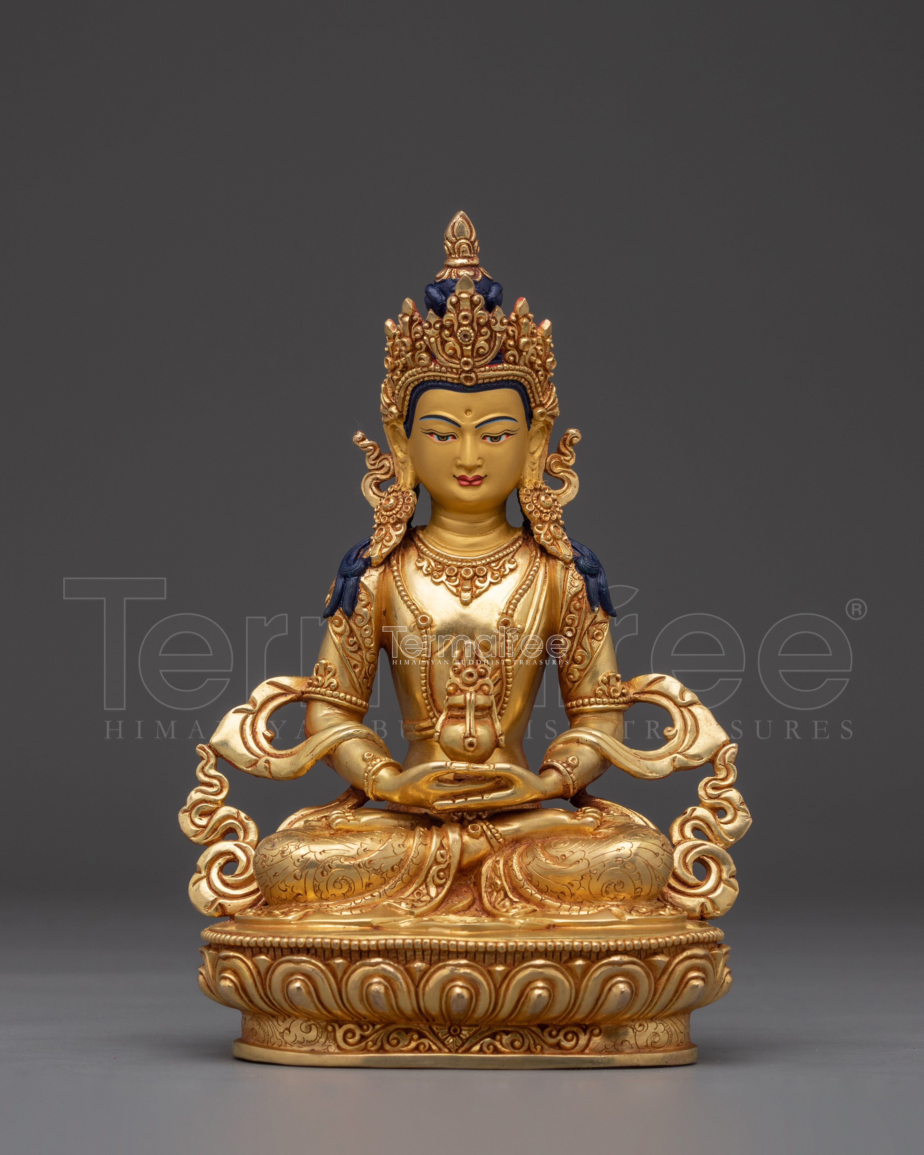 Tibetan Golden Amitayus Statue | Longevity and Healing Decor