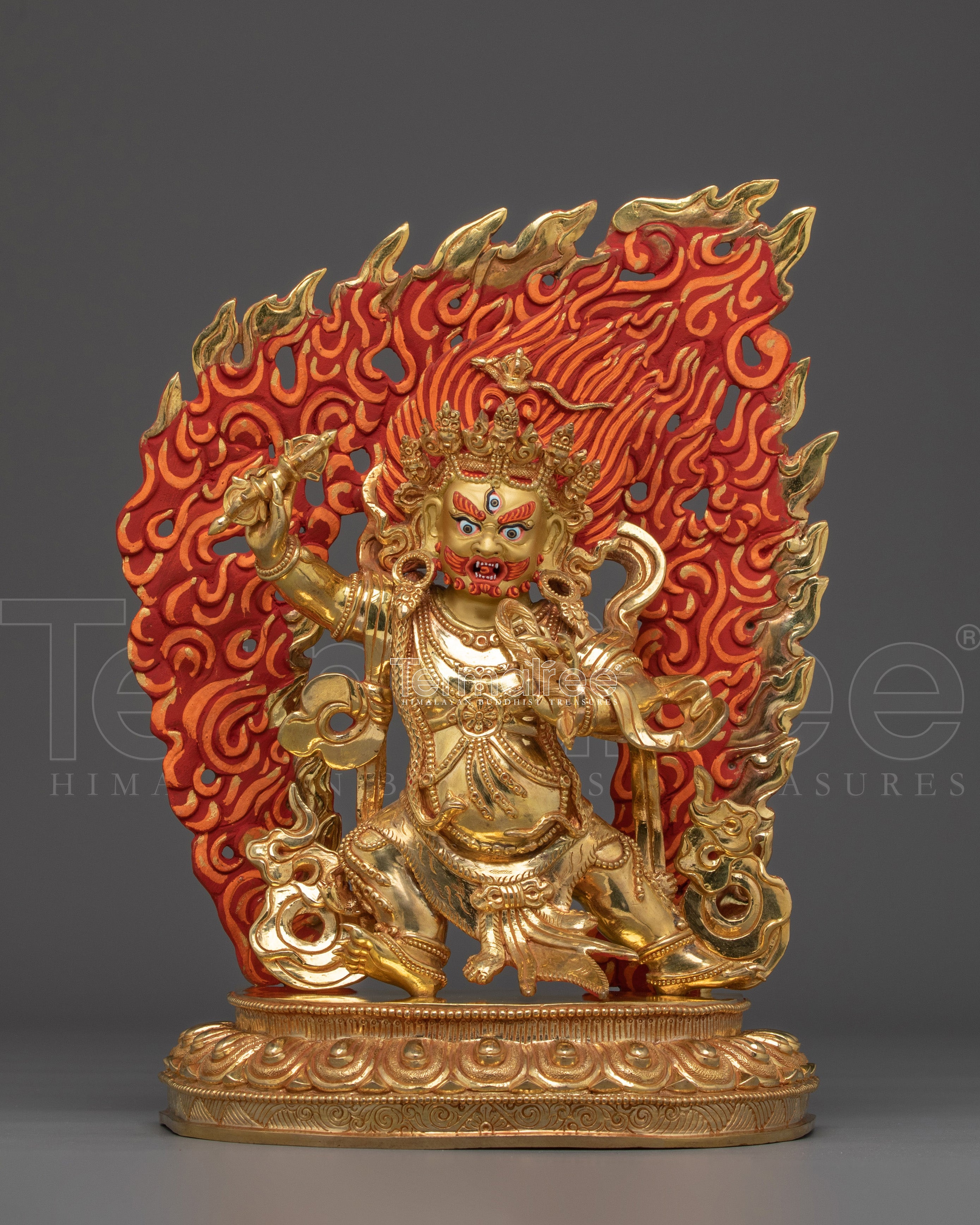 24K Gold Gilded Vajrapani Statue | Meditation & Shrine Decor