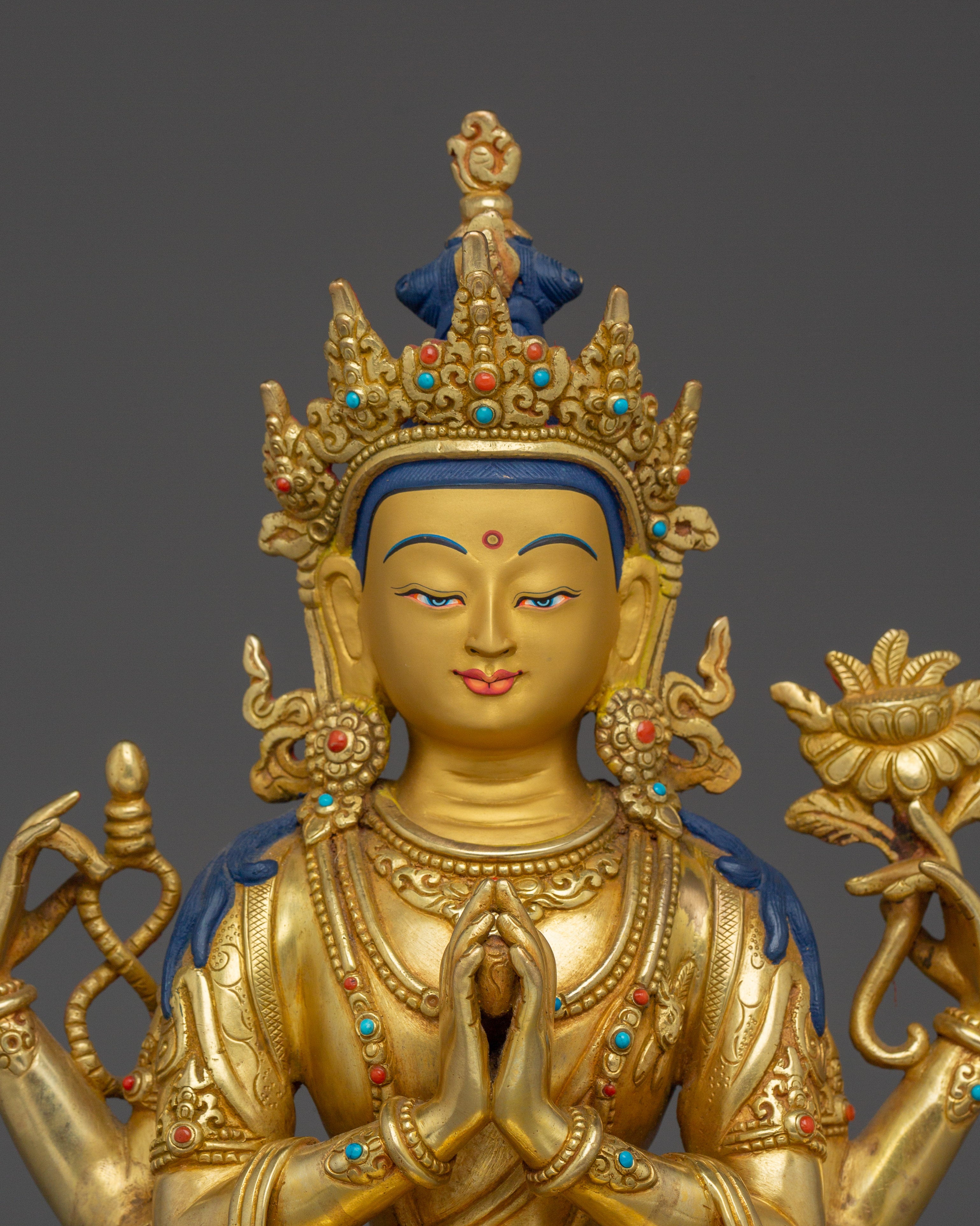 Spiritual Protector Chenrezig Statue | Compassionate Deity