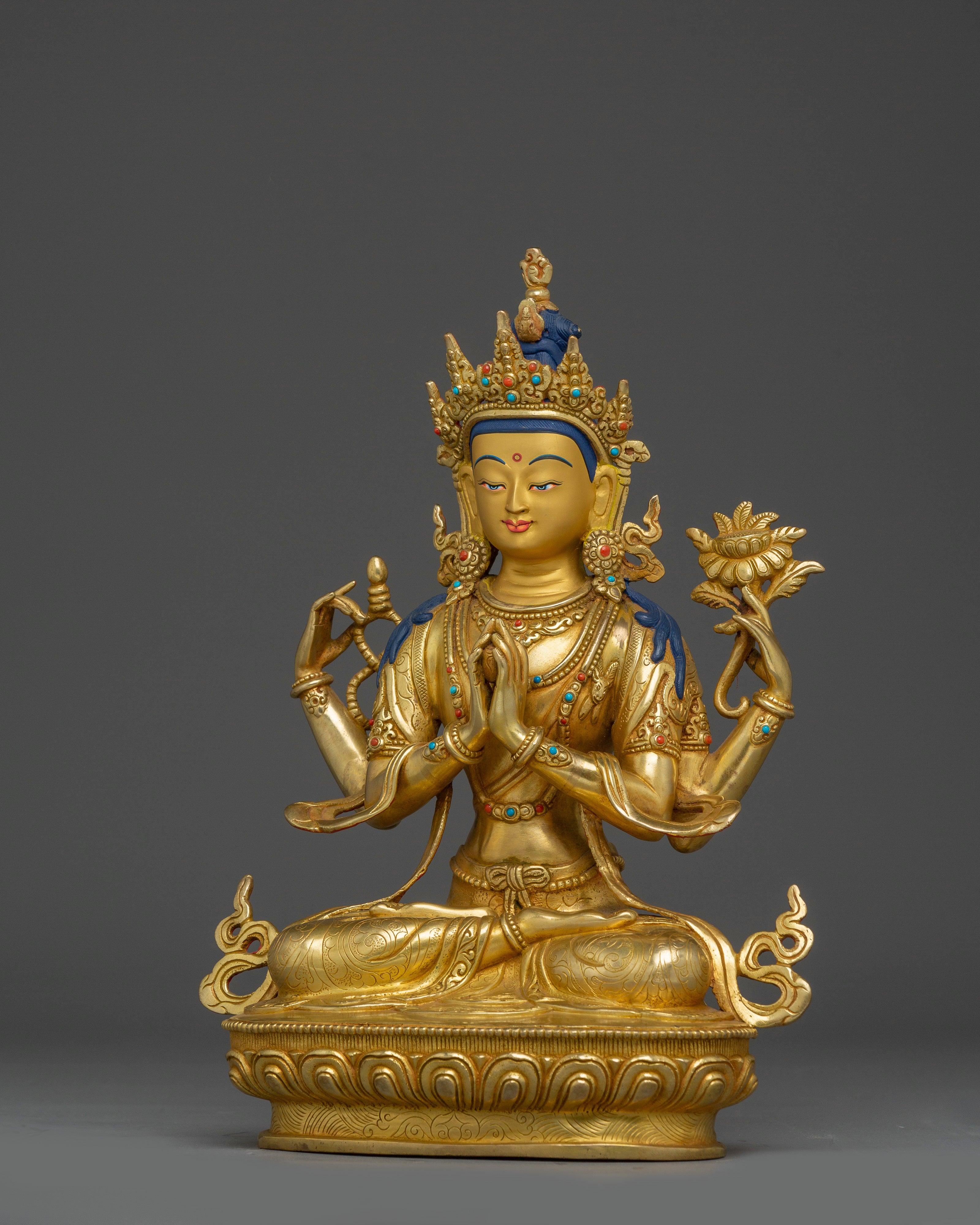 Spiritual Protector Chenrezig Statue | Compassionate Deity