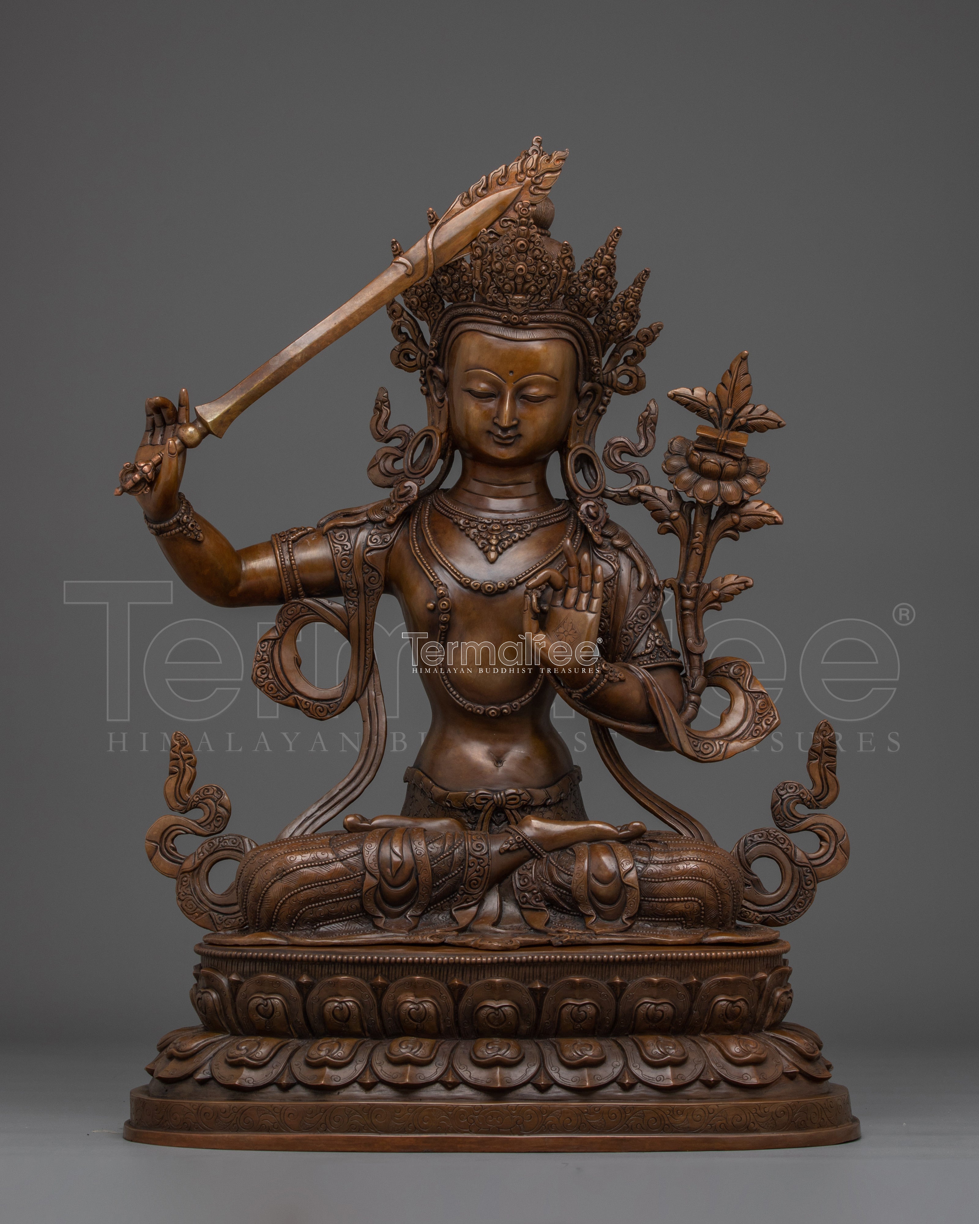 Ultimate Wisdom Deity Manjushri Figurine | Himalayan Spiritual Artwork
