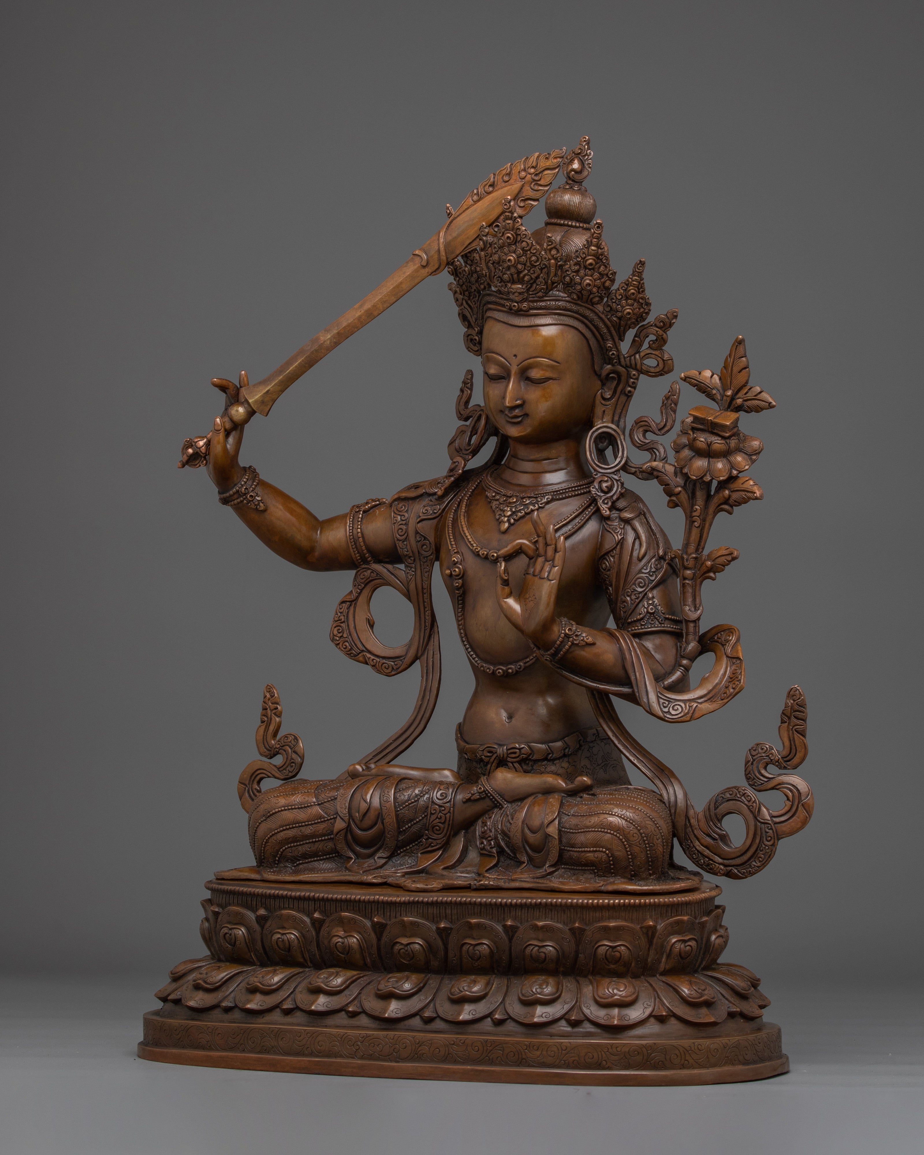 Ultimate Wisdom Deity Manjushri Figurine | Himalayan Spiritual Artwork