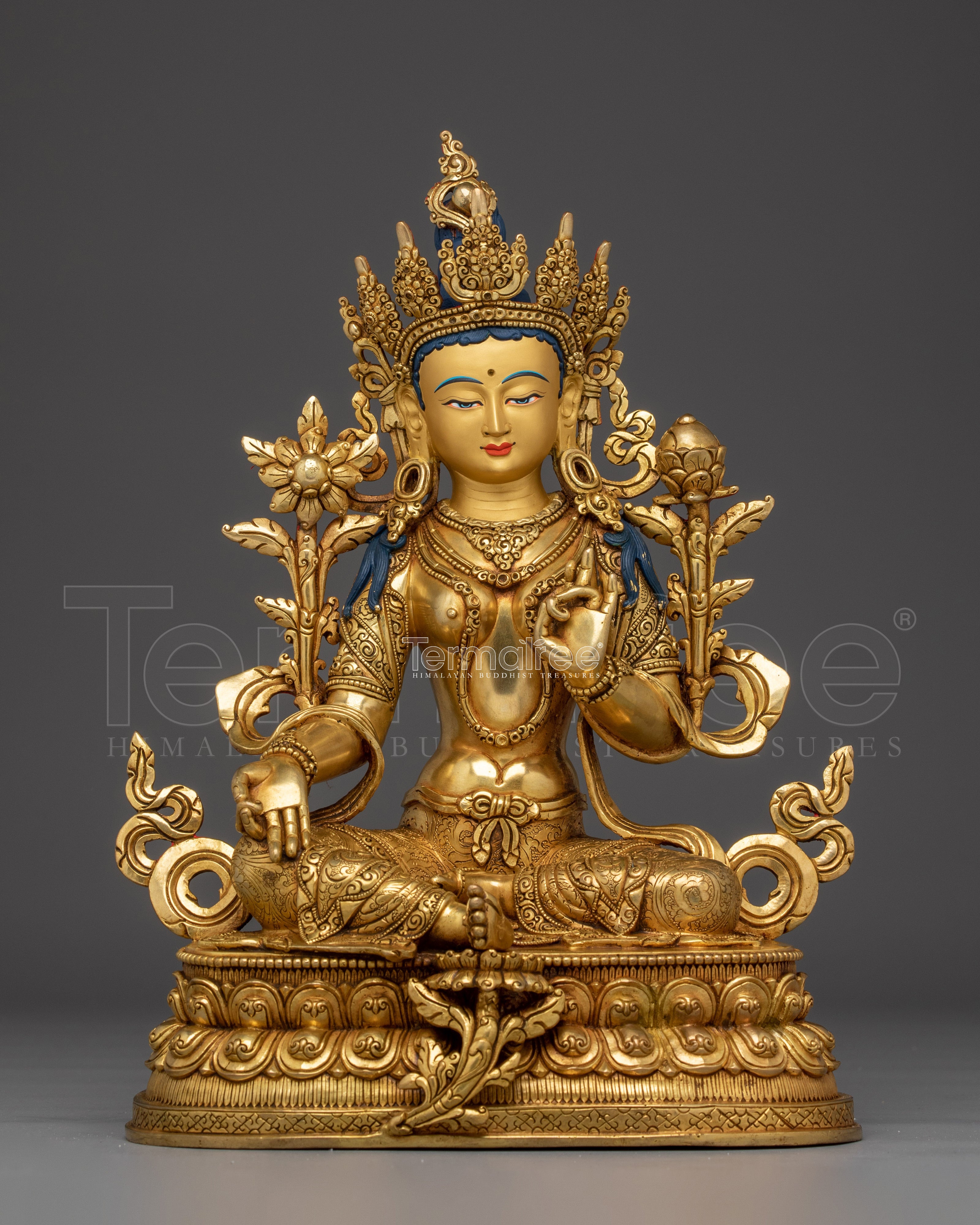 Green Tara Copper Sculpture of the Compassionate Protector | Symbol of Feminine Wisdom