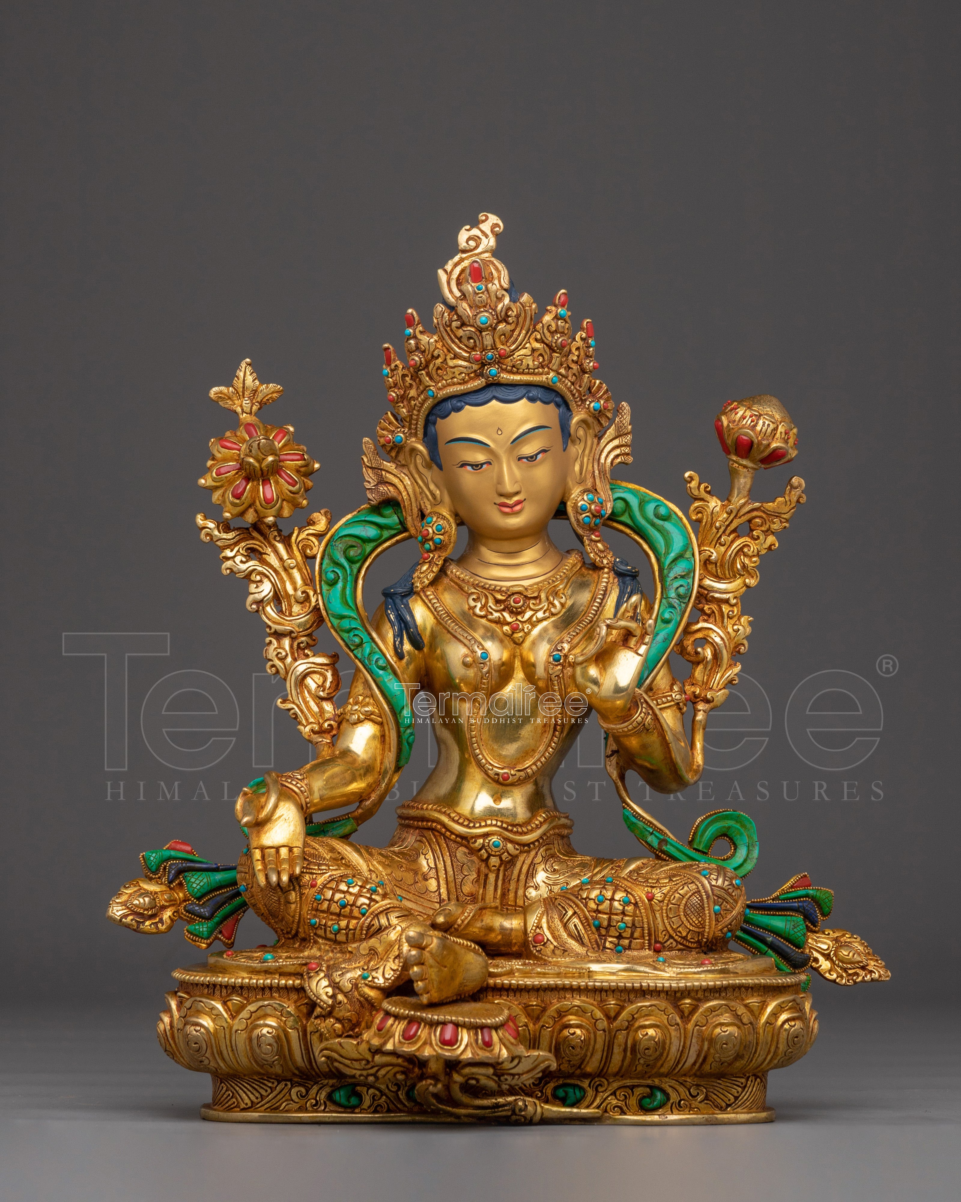 Swift Protector Statue of Green Tara | Tibetan Healing Goddess