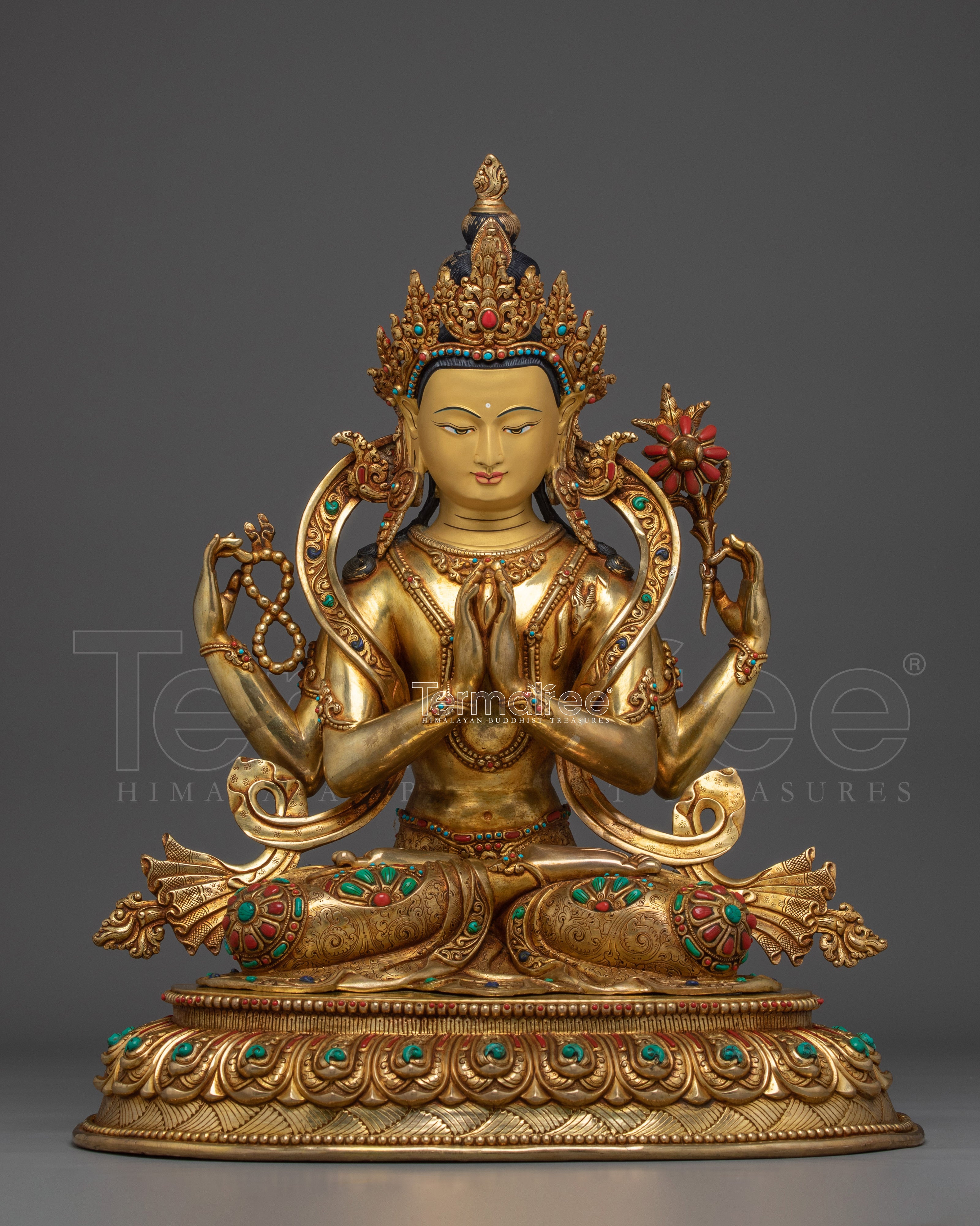 Divine Four-armed Chenrezig Statue | Avalokiteshvara - Bodhisattva of Compassion