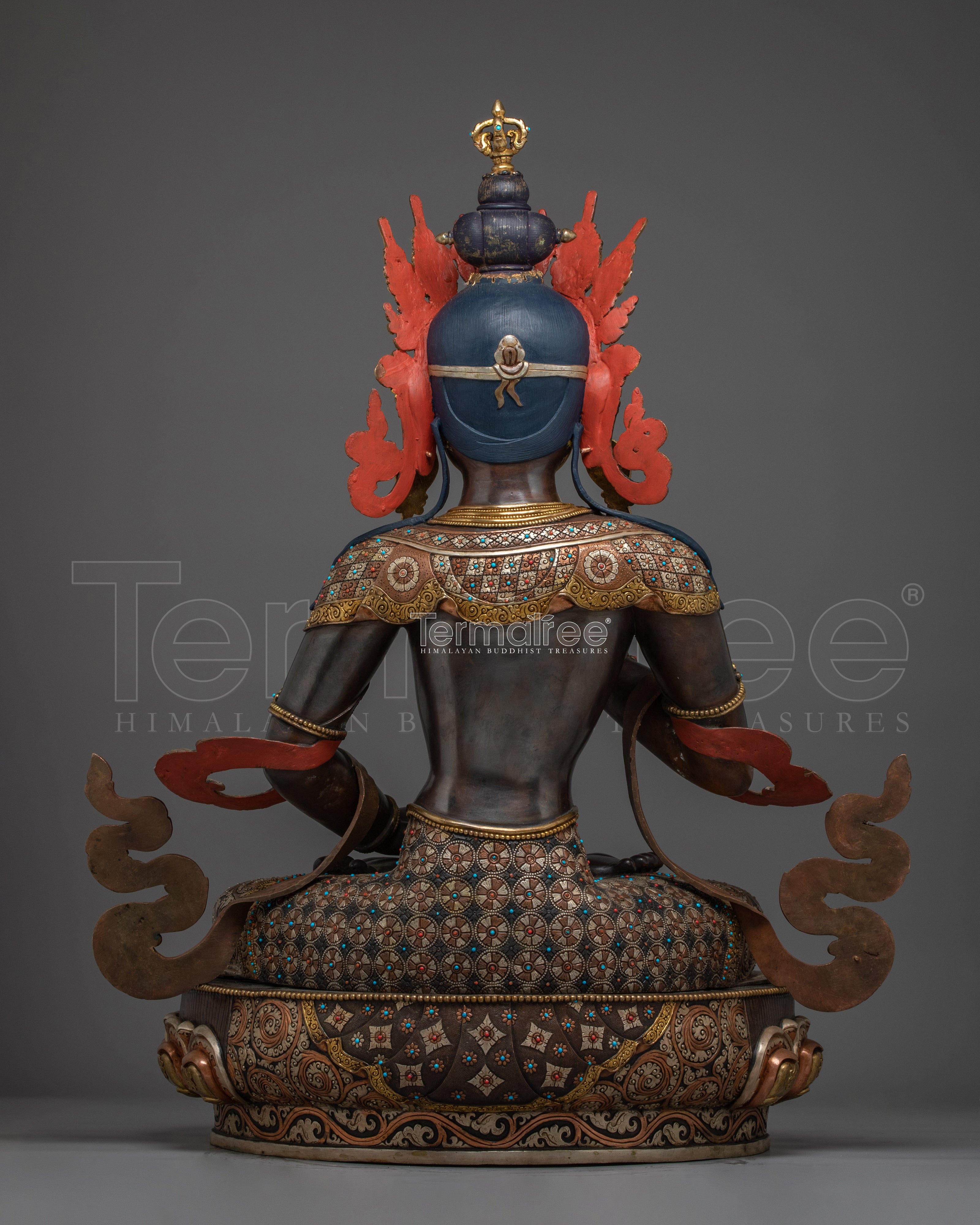Vajrasattva Statue in Copper with Acrylic Detailing | Deity for Purification & Altar