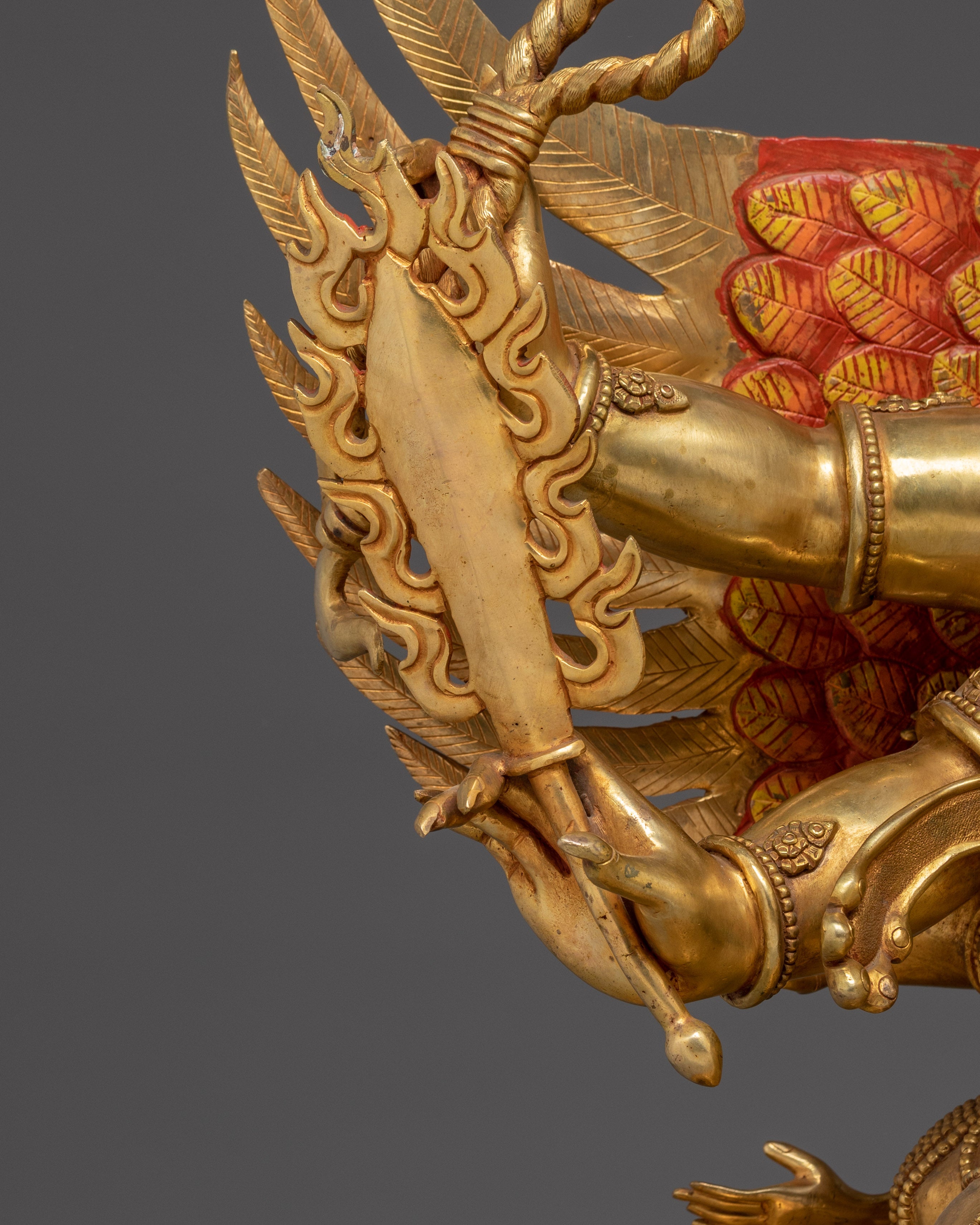 Hayagriva Statue Wrathful Protector Deity | Buddhist Protector in Gold-Gilded Copper