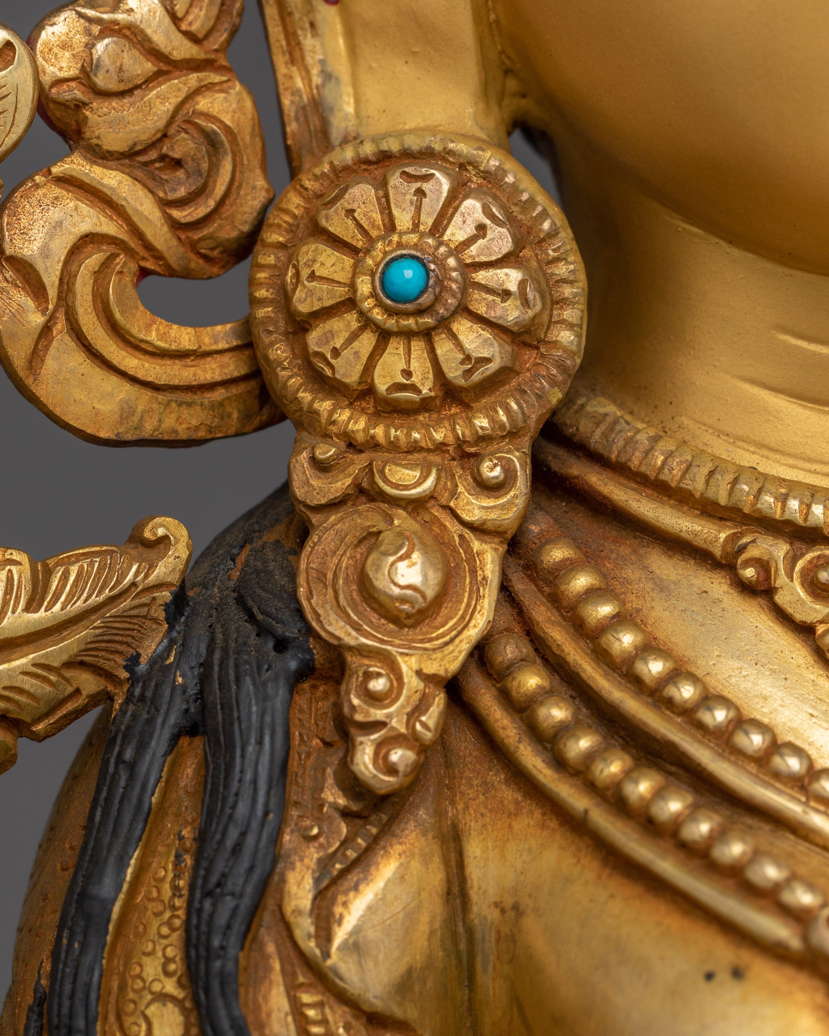 White Tara Gold Gilded Copper with Gems | Enlightened Feminine Energy