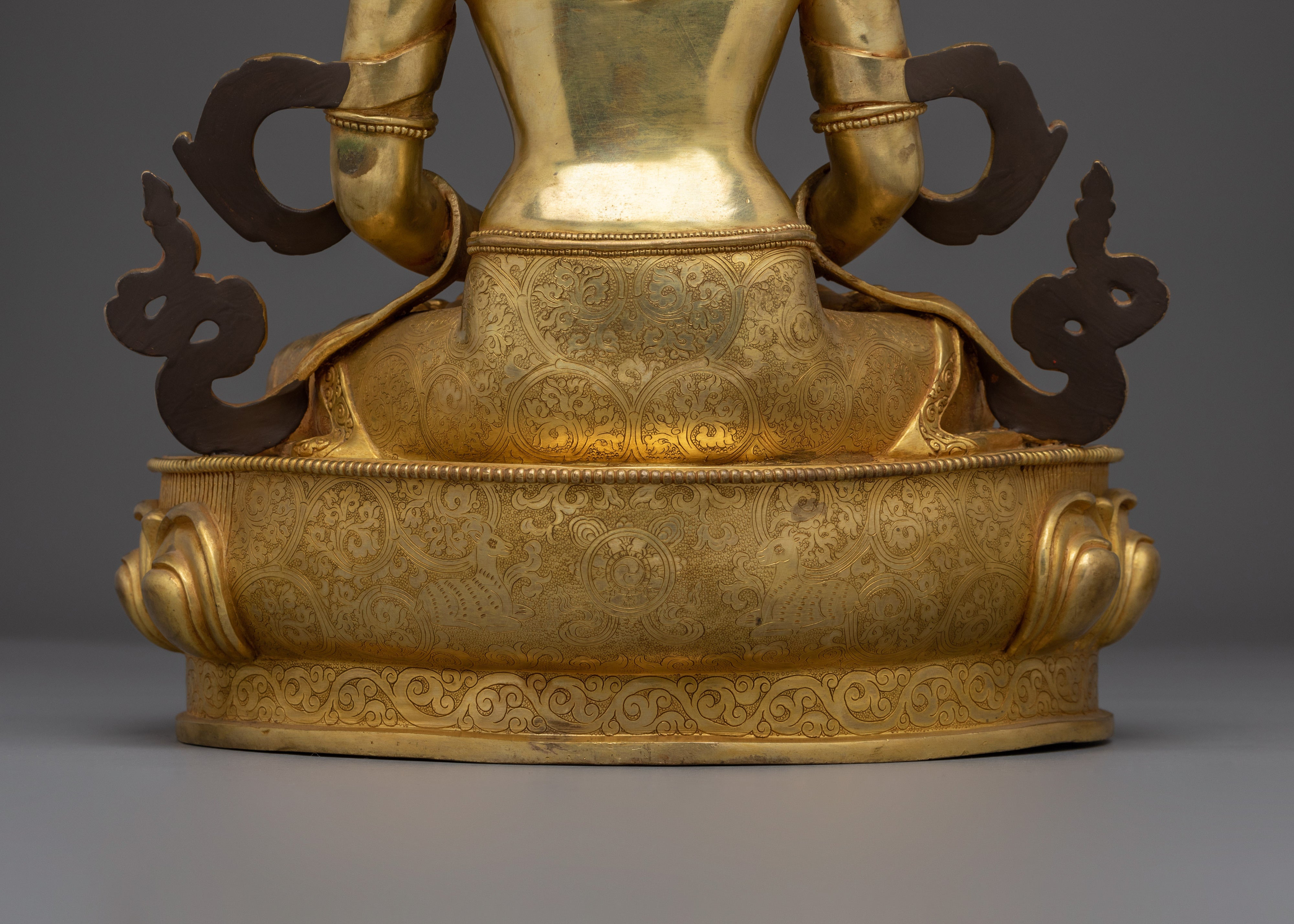 Amitayus Buddha Statue in Gold and Copper | Symbol of Long Life, and Spiritual Blessings