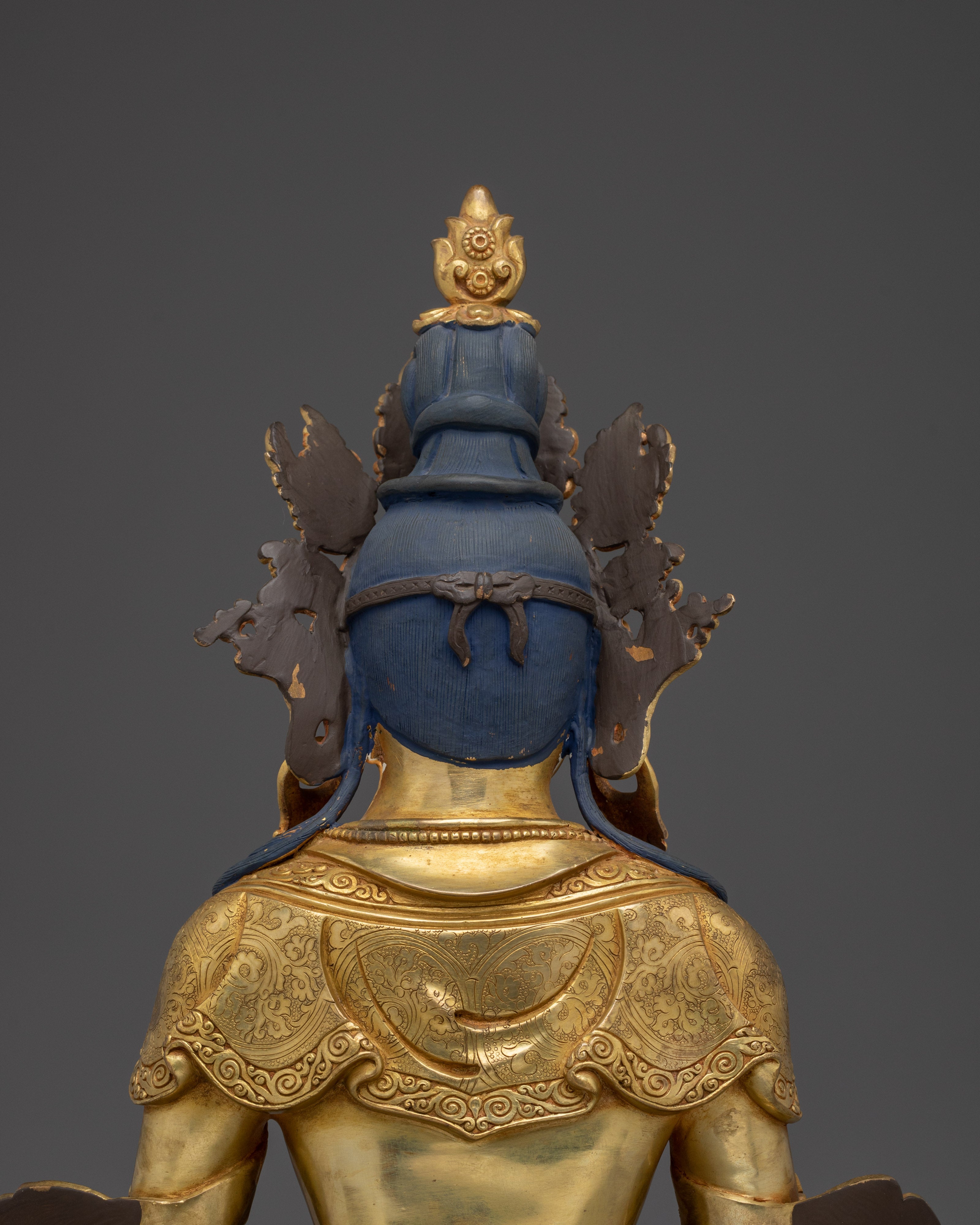 Amitayus Buddha Statue in Gold and Copper | Symbol of Long Life, and Spiritual Blessings