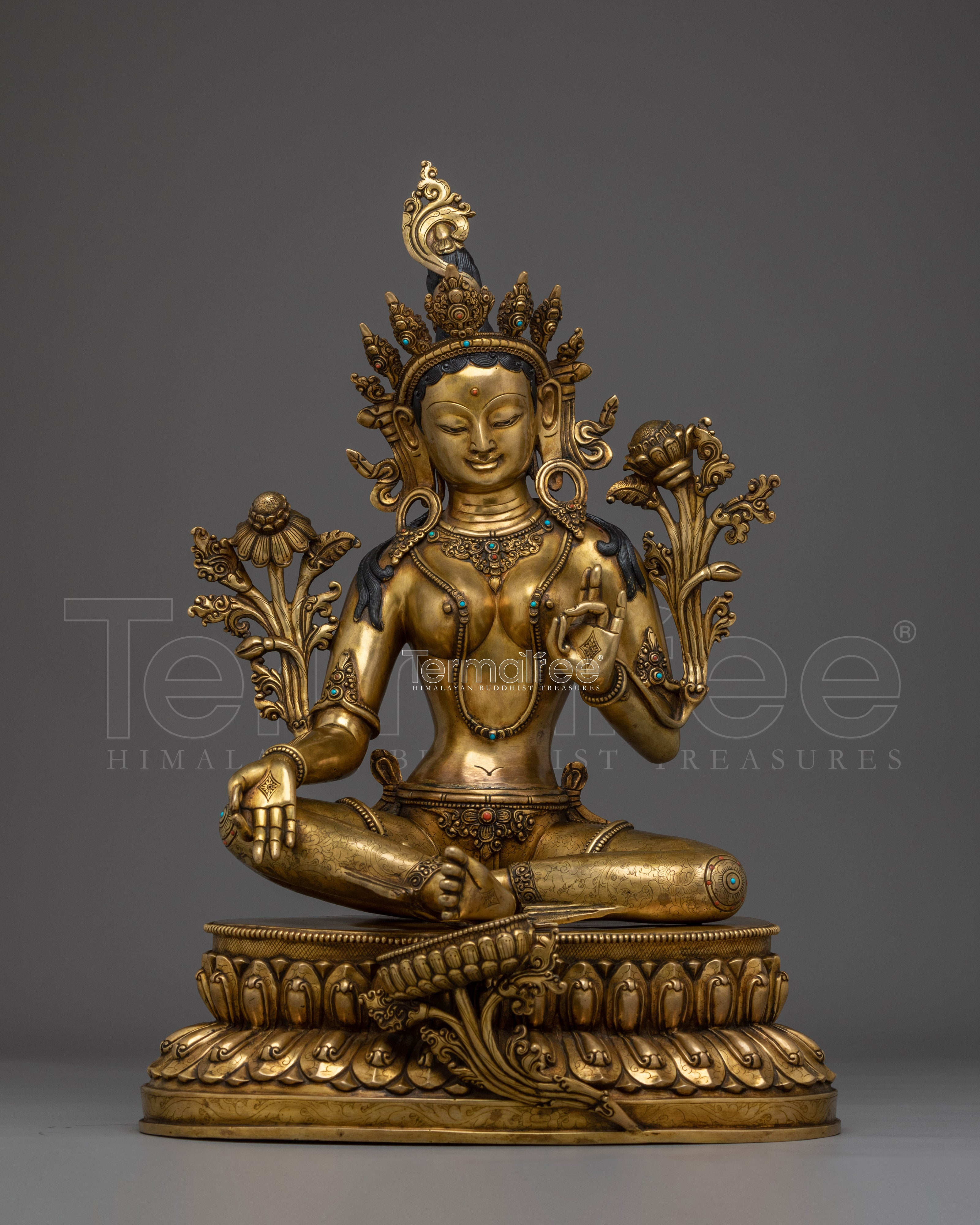 Compassionate Bodhisattva Green Tara Copper Statue | Mother of Liberation