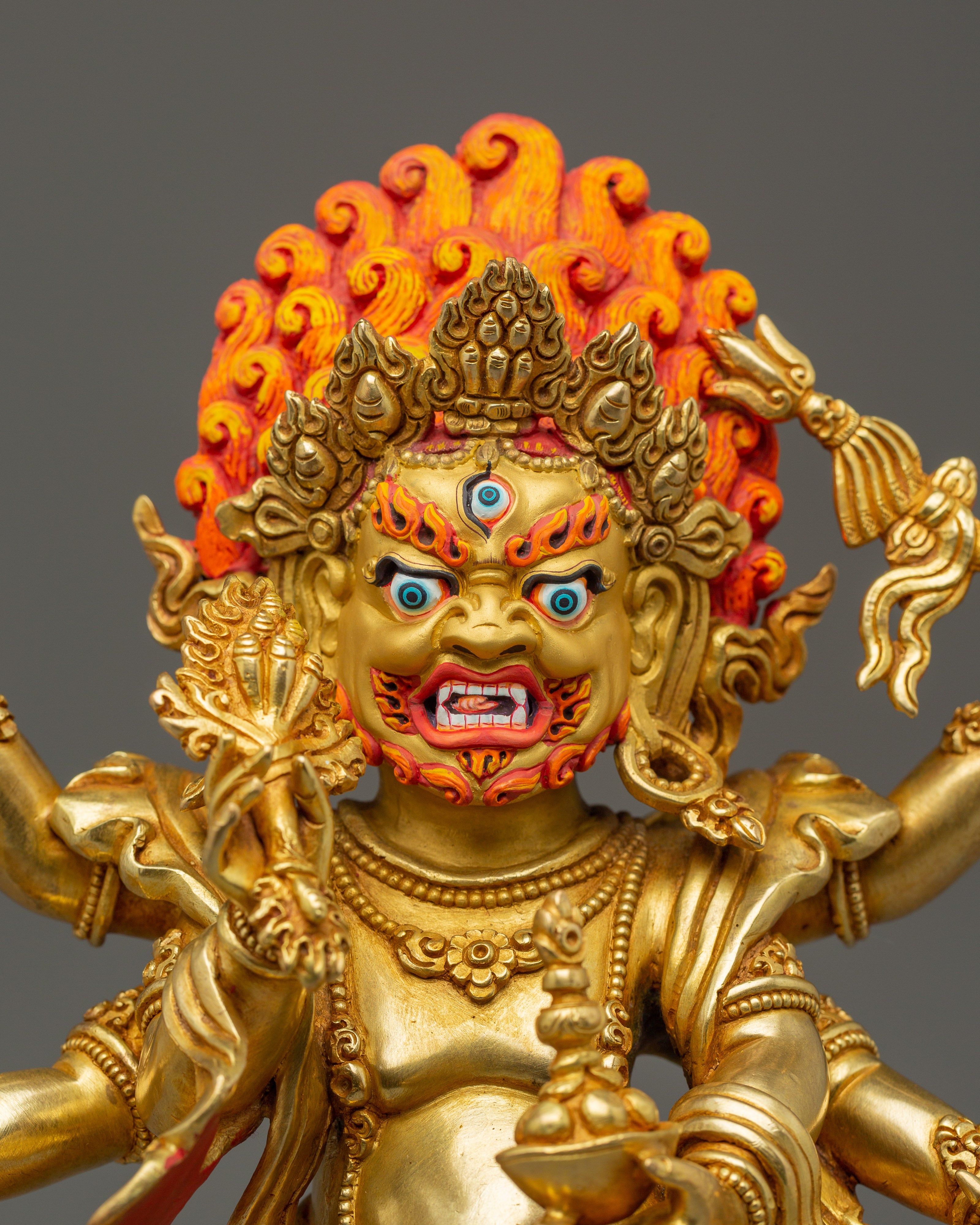 Tibetan protector deity White Mahakala | Nepalese Buddhist art