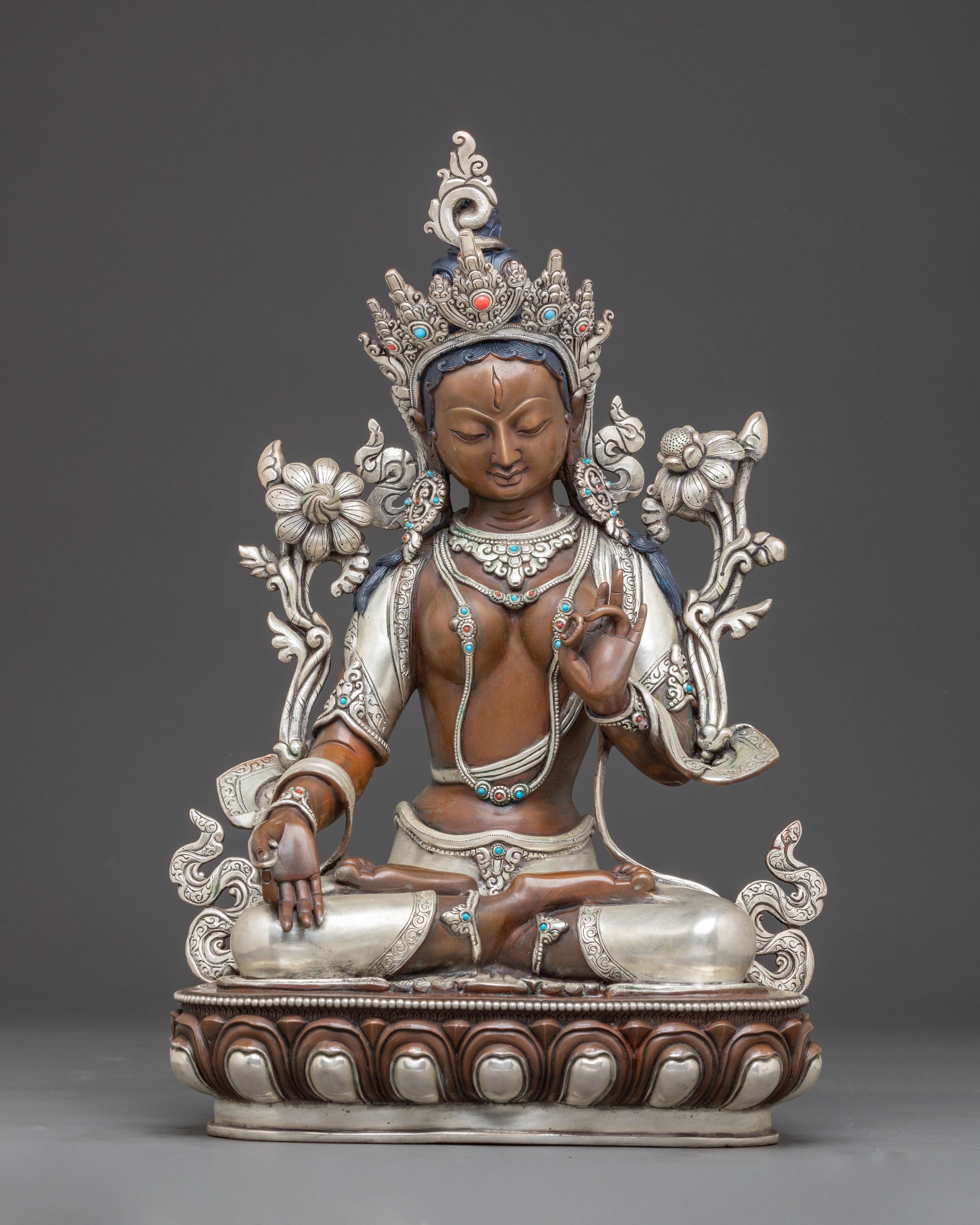 Handmade Figurine of White Tara Goddess of Longevity 