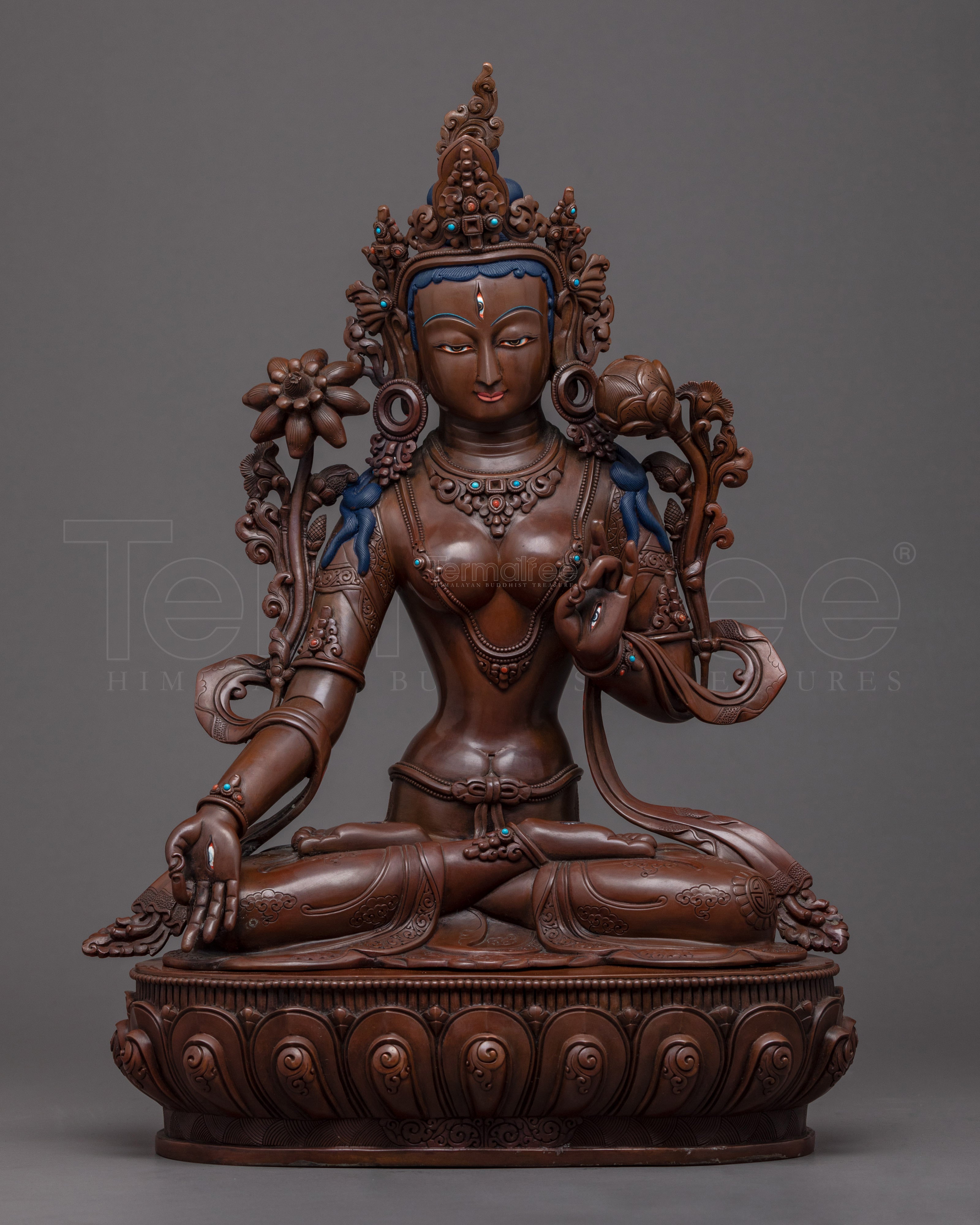 Goddess White Tara Sculpture | Traditional Himalayan Art of Nepal