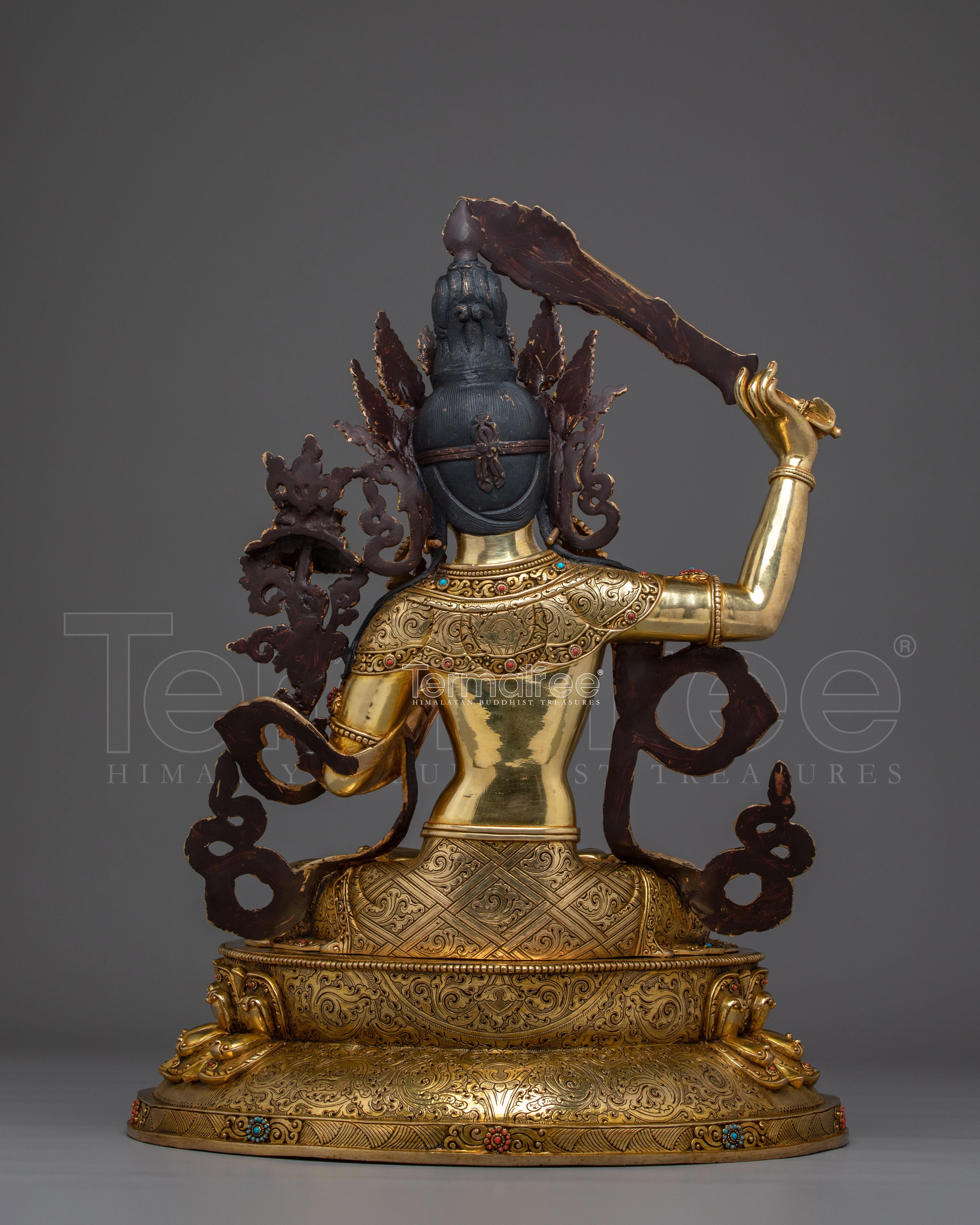Manjushri Copper Statue for Spiritual Altar | Meditation, and Sacred Decor