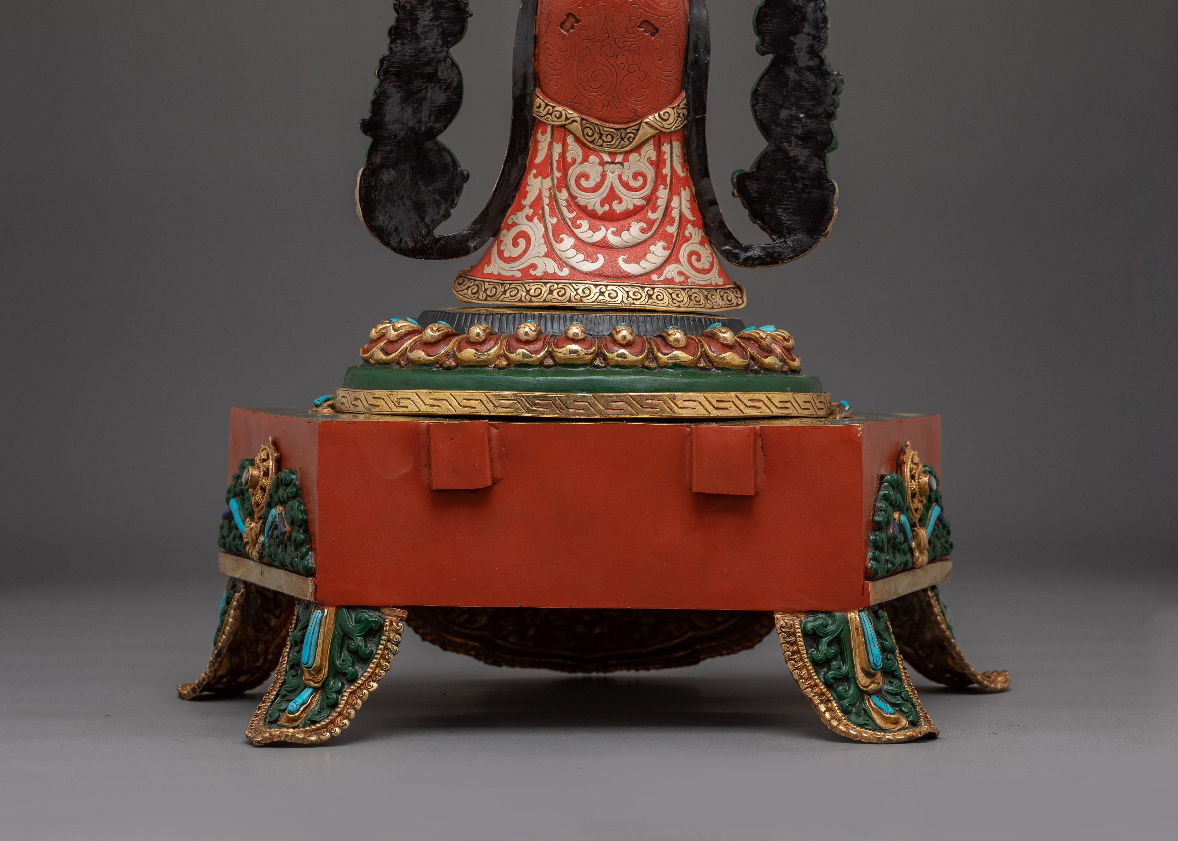 Majestic Chenrezig on throne Statue | Avalokiteshvara - Bodhisattva of Compassion