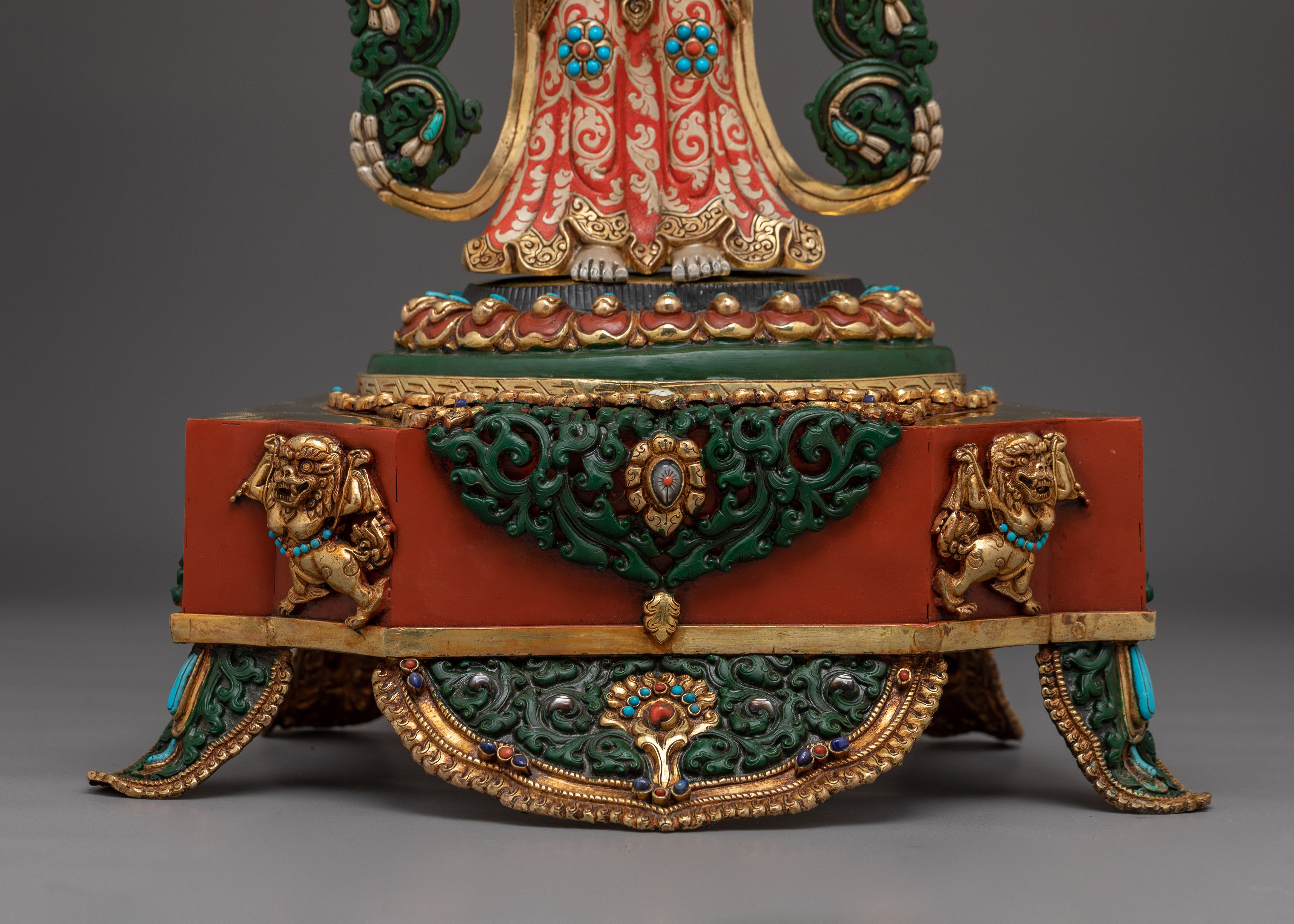 Majestic Chenrezig on throne Statue | Avalokiteshvara - Bodhisattva of Compassion