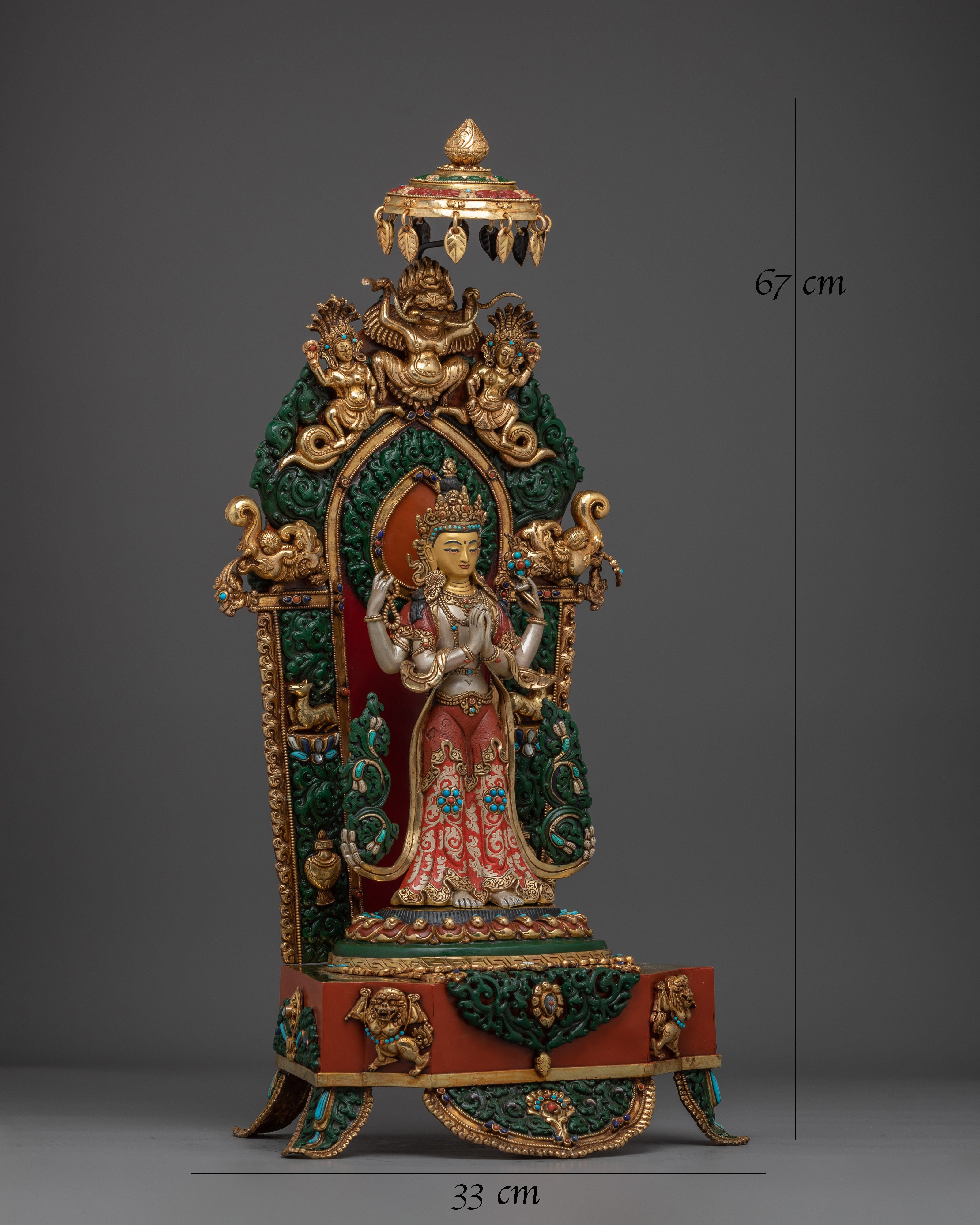 Majestic Chenrezig on throne Statue 