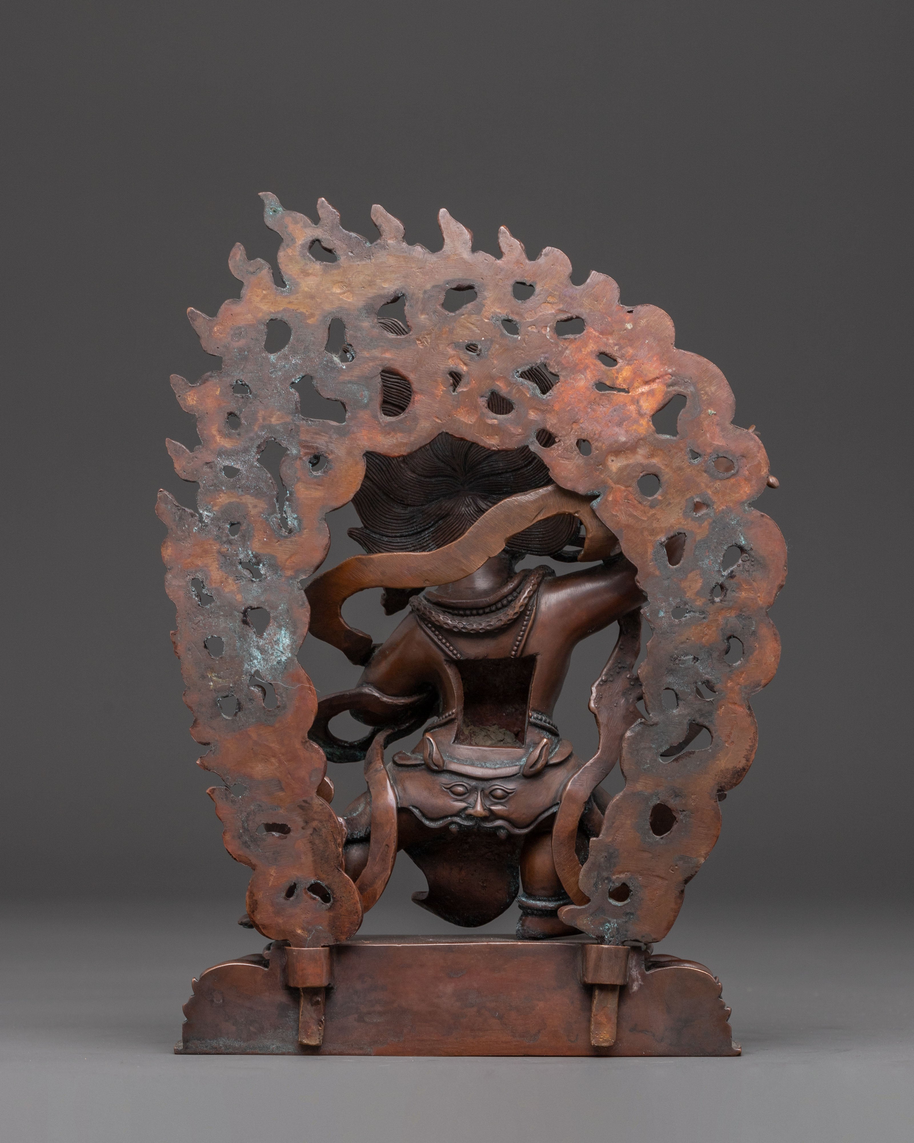 Handmade Copper Statue of Wrathful Bodhisattva Vajrapani | Tibetan Protector Deity