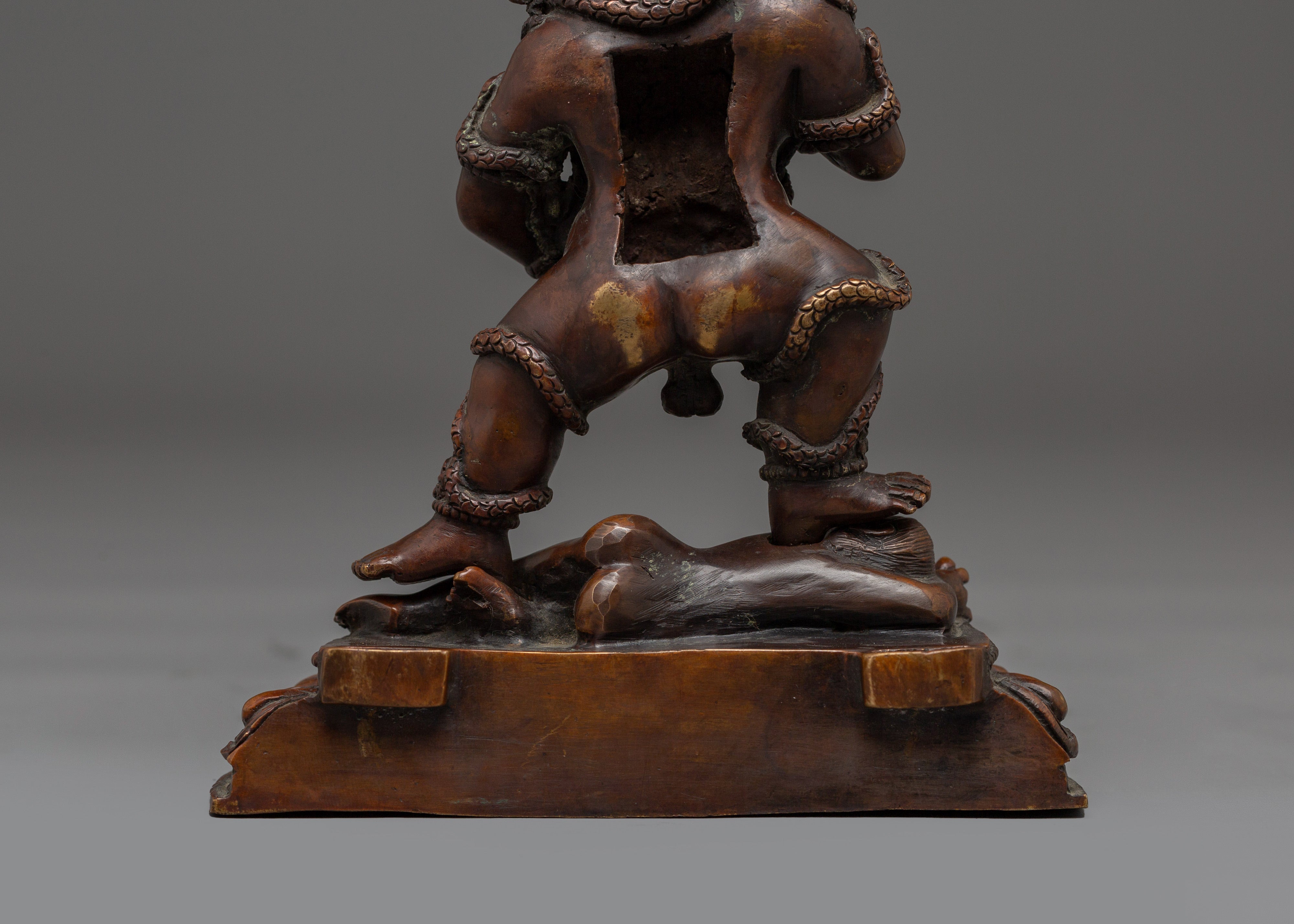 Oxidized Copper Black Dzambhala Statue | Guardian of Wealth