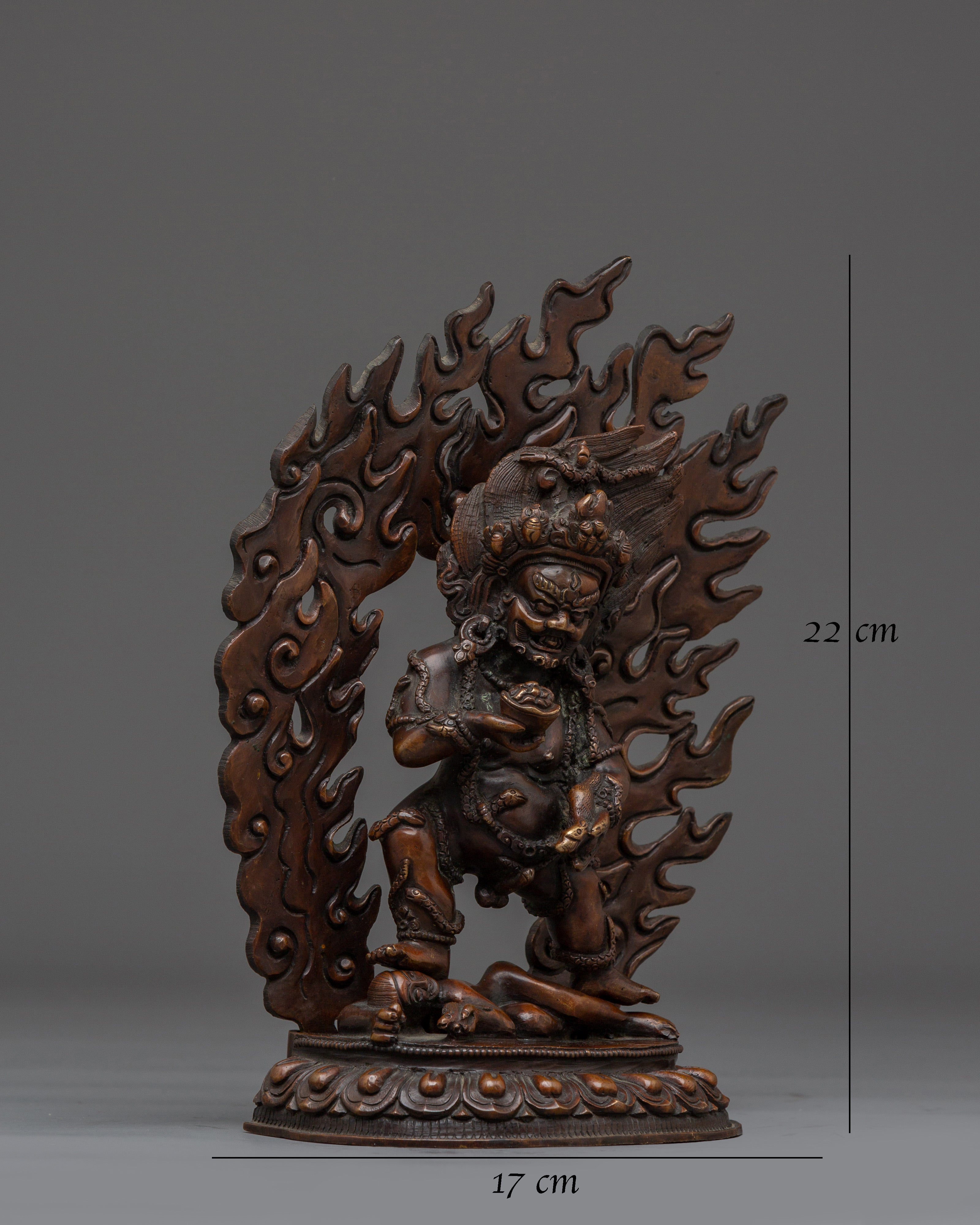 Oxidized Copper Black Dzambhala Statue 