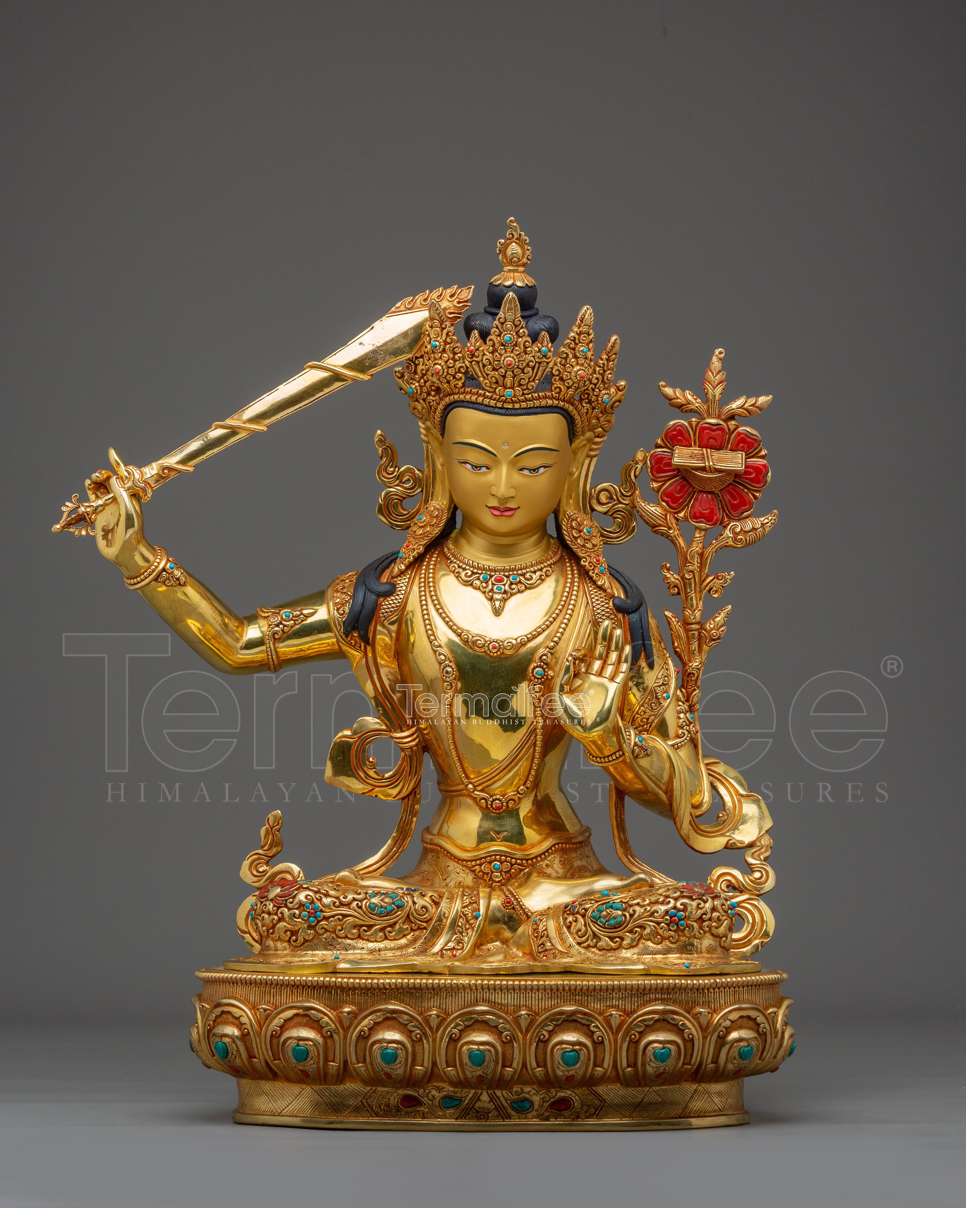 Dharma Protector Manjushri Sculpture | Bodhisattva of Knowledge