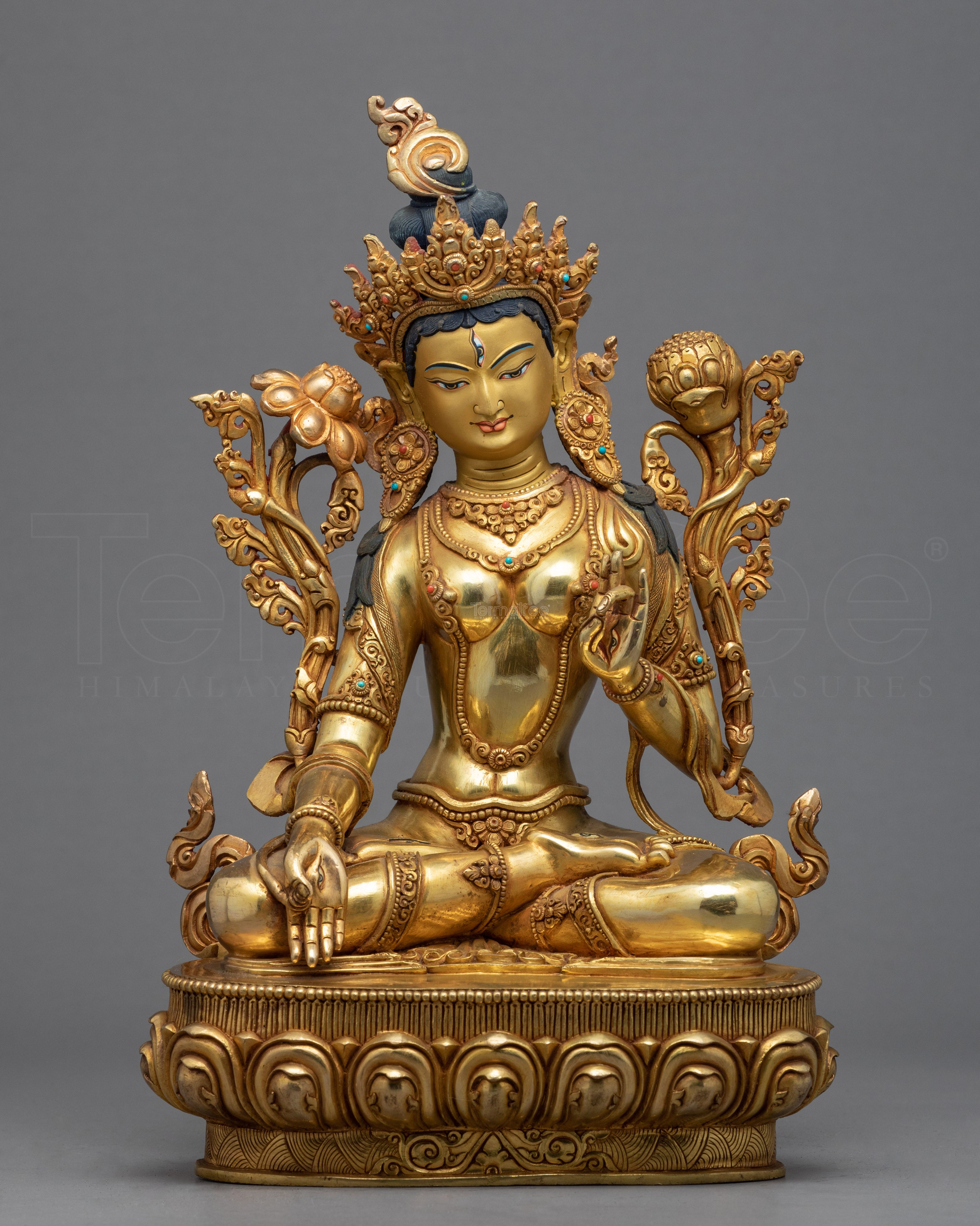 Long Life Deity White Tara Sculpture | Traditional Himalayan Sculpture