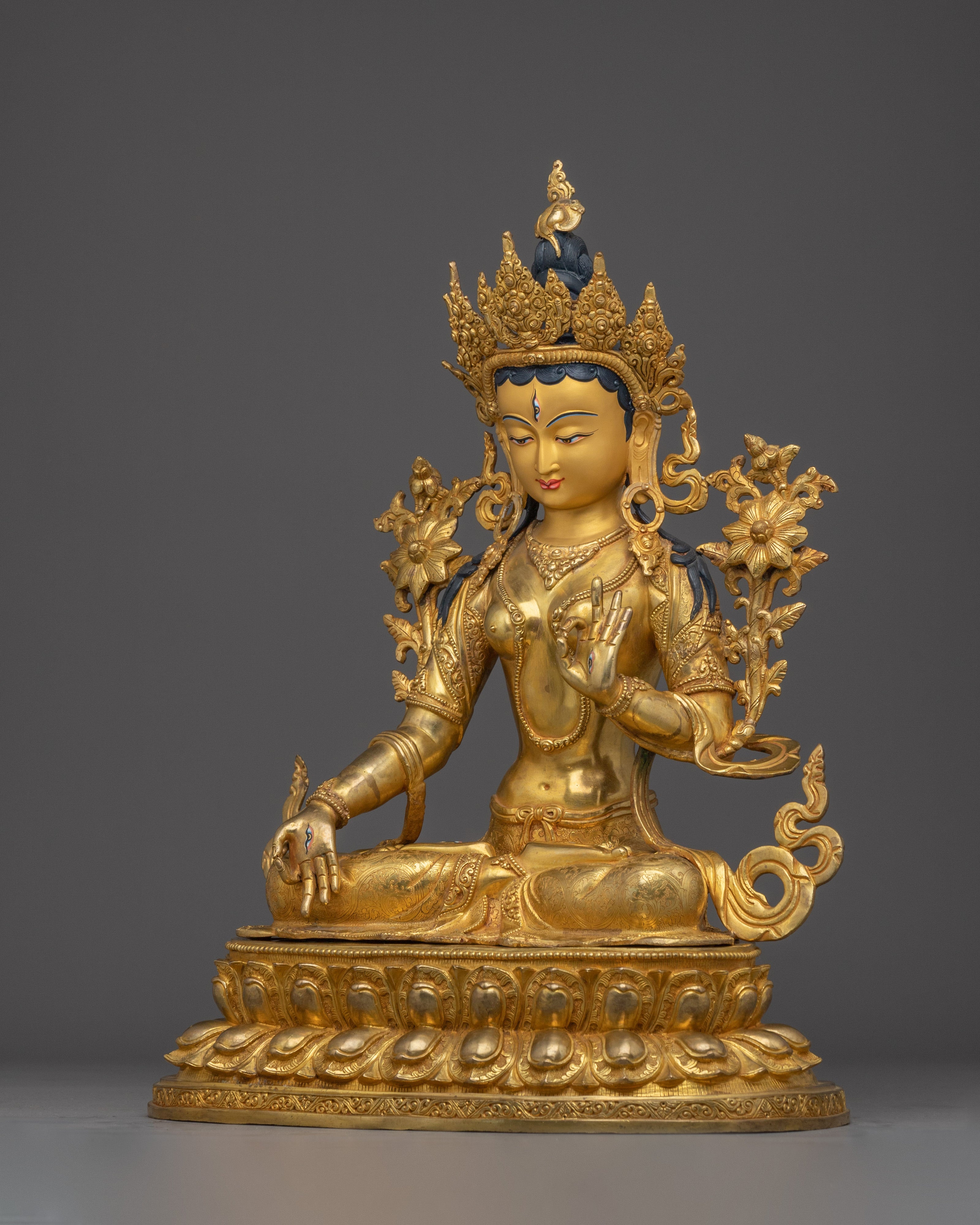 Handmade Sita Tara Spiritual Statue | White Tara - Tibetan Healing Deity