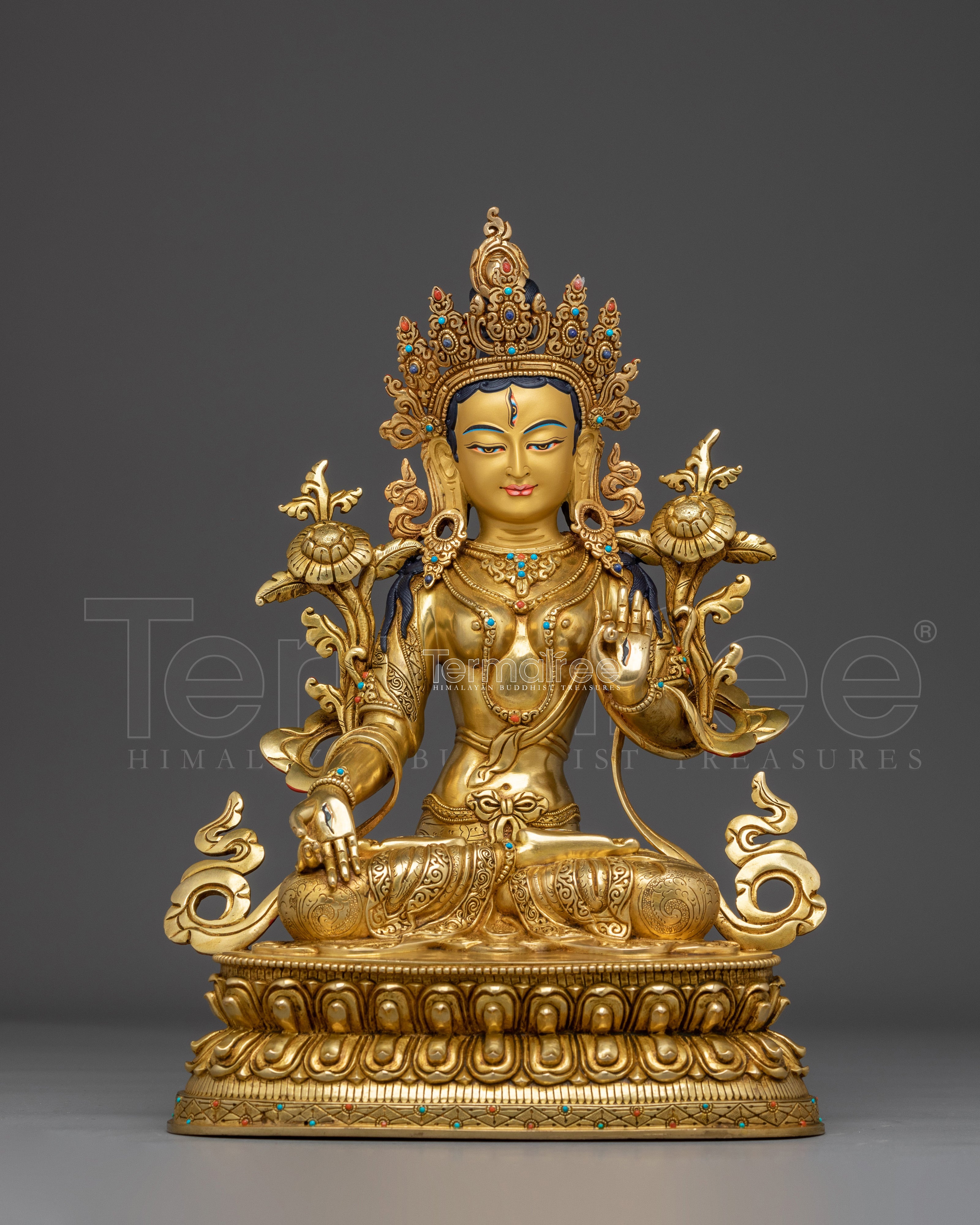 Tibetan Healing Goddess White Tara Statue | Sita Tara Sculpture