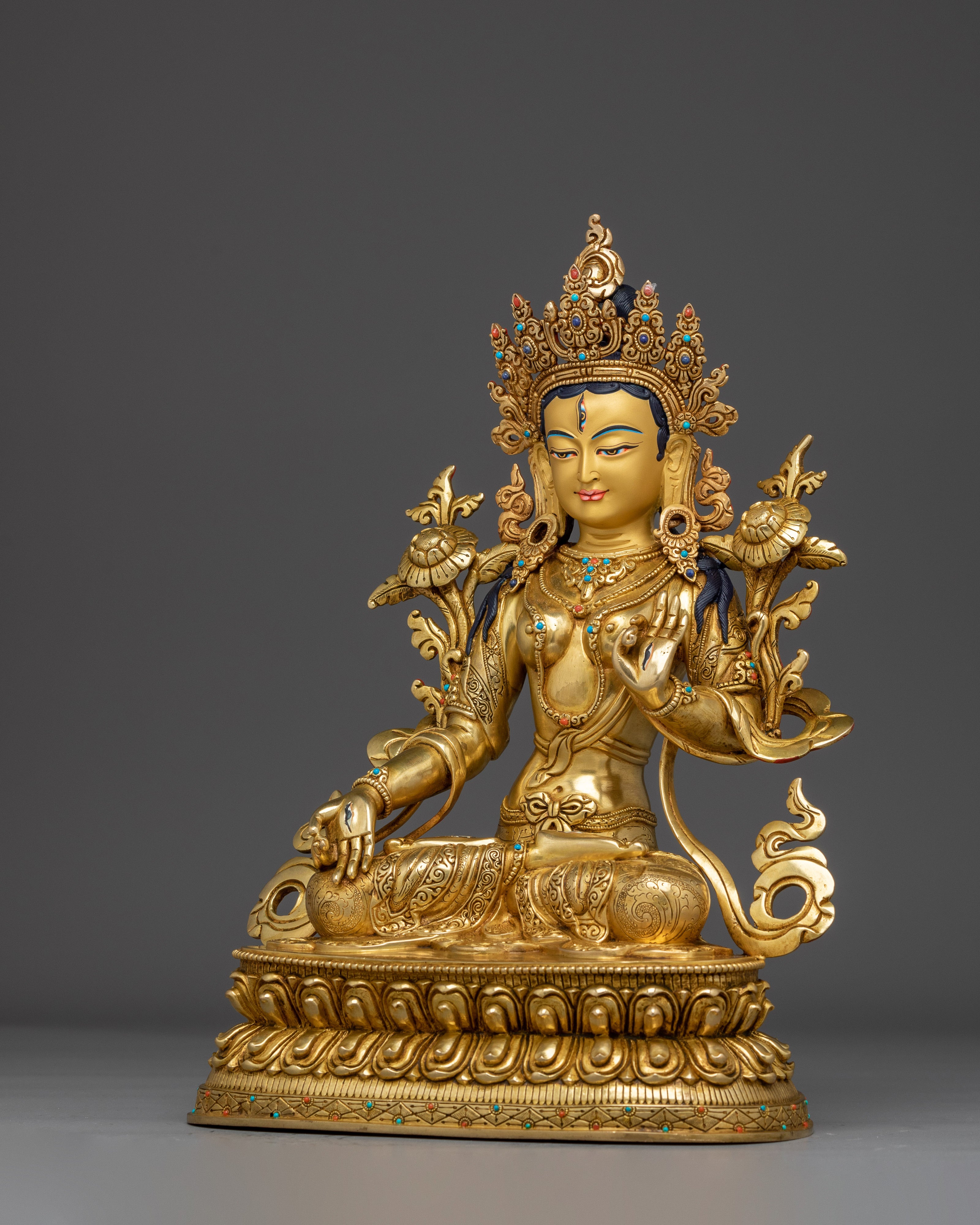 Tibetan Healing Goddess White Tara Statue | Sita Tara Sculpture