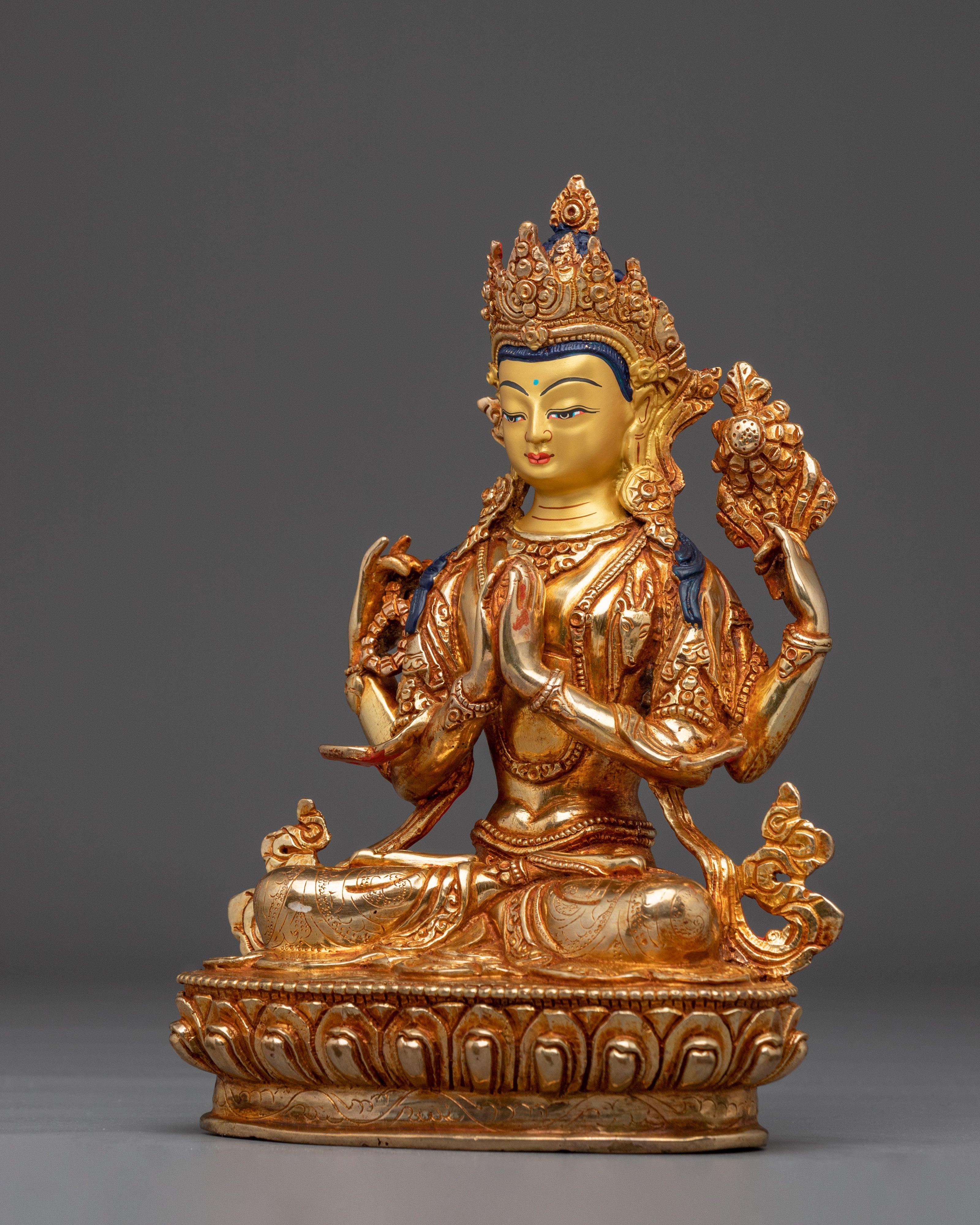 Chenrezig, Meditation Altar Decor | Traditional Himalayan Art