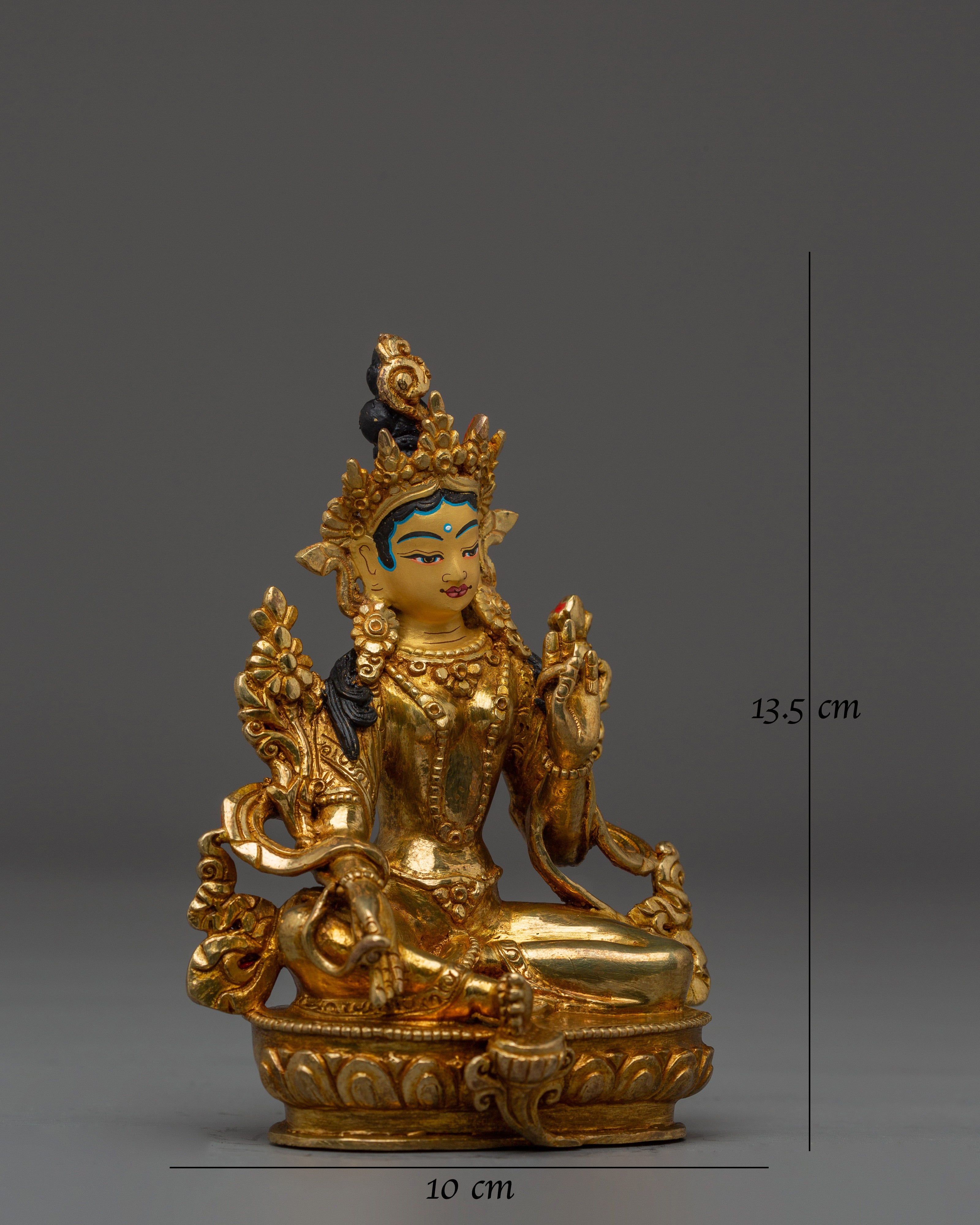 Bodhisattva Green Tara Copper Statue 