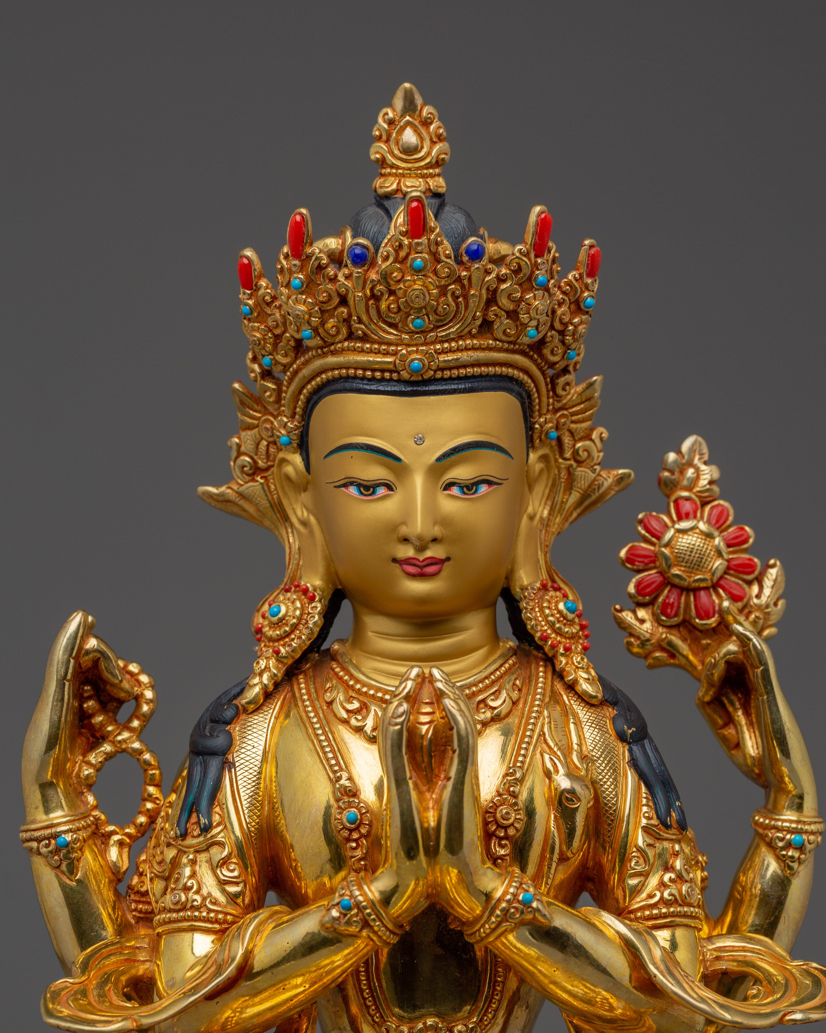 Statue of Four Armed Chenrezig | Bodhisattva of Compassion