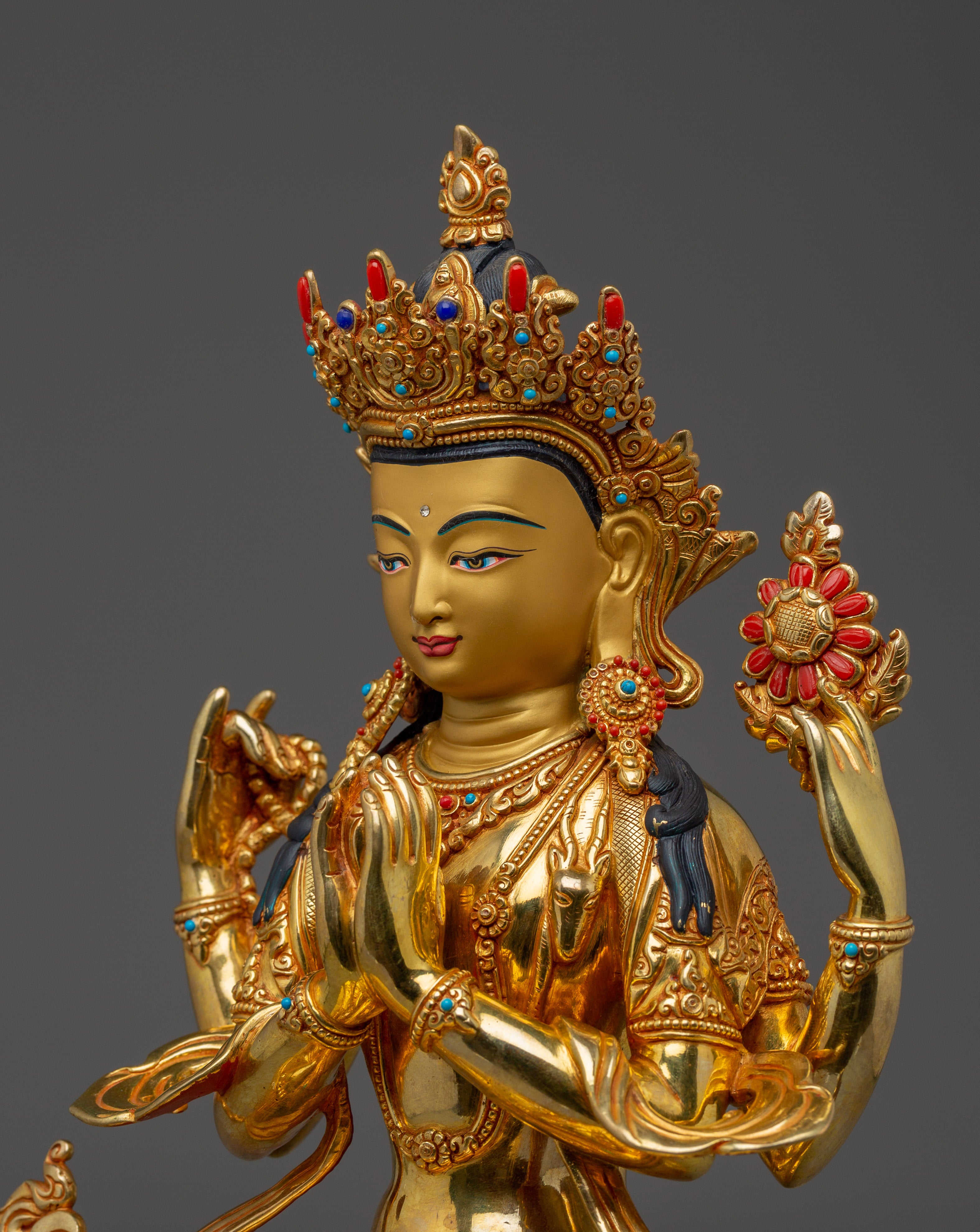 Statue of Four Armed Chenrezig | Bodhisattva of Compassion