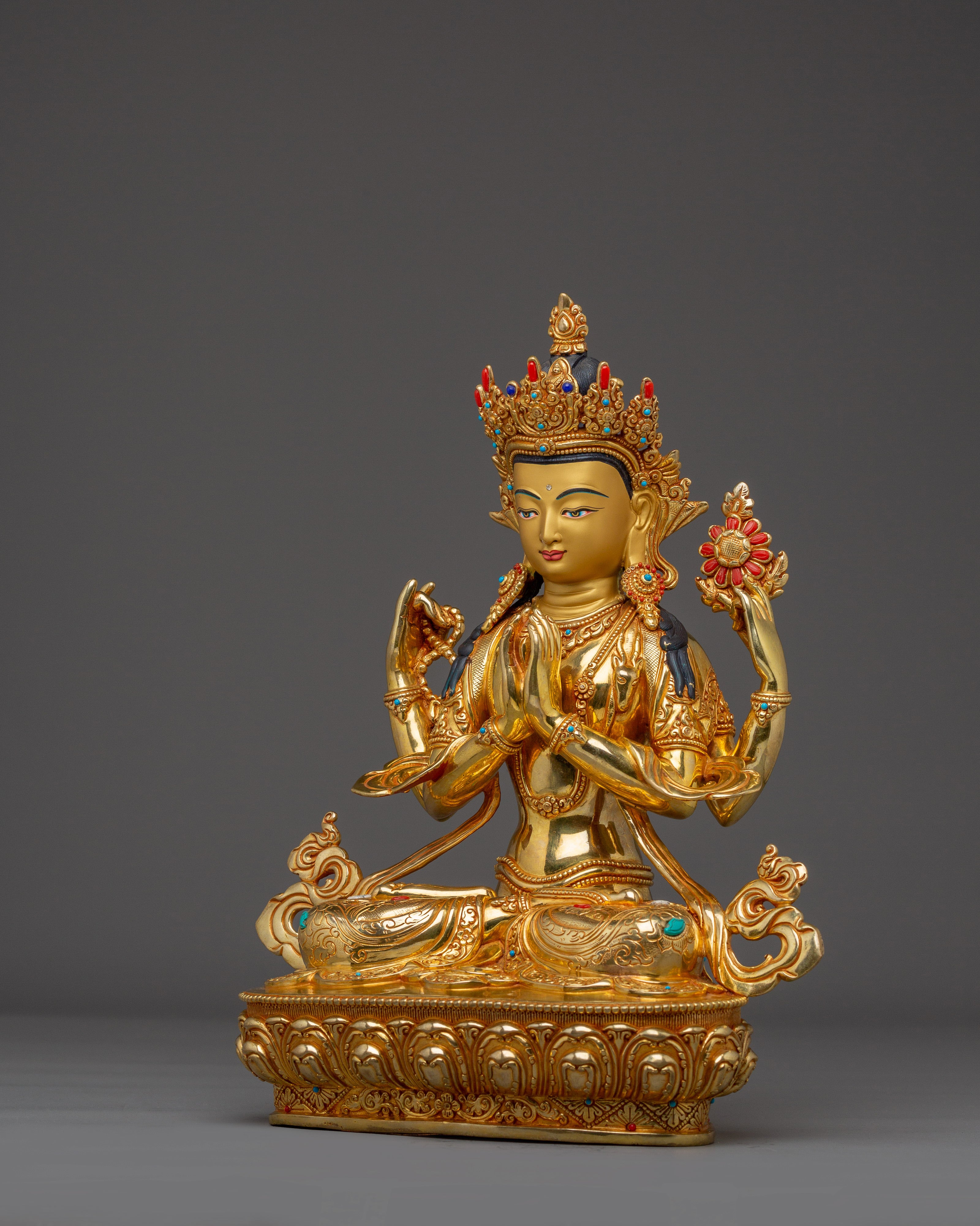 Statue of Four Armed Chenrezig | Bodhisattva of Compassion