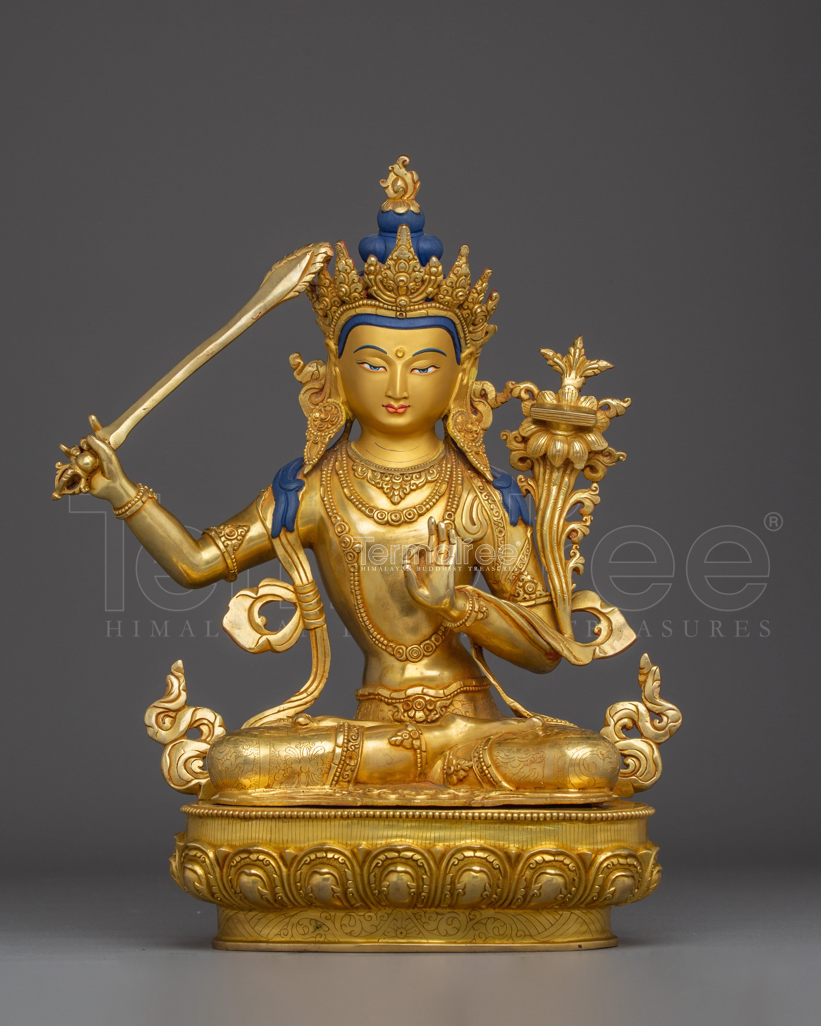 Vajrayana Deity Manjushri Handmade Statue | Enlightened wisdom
