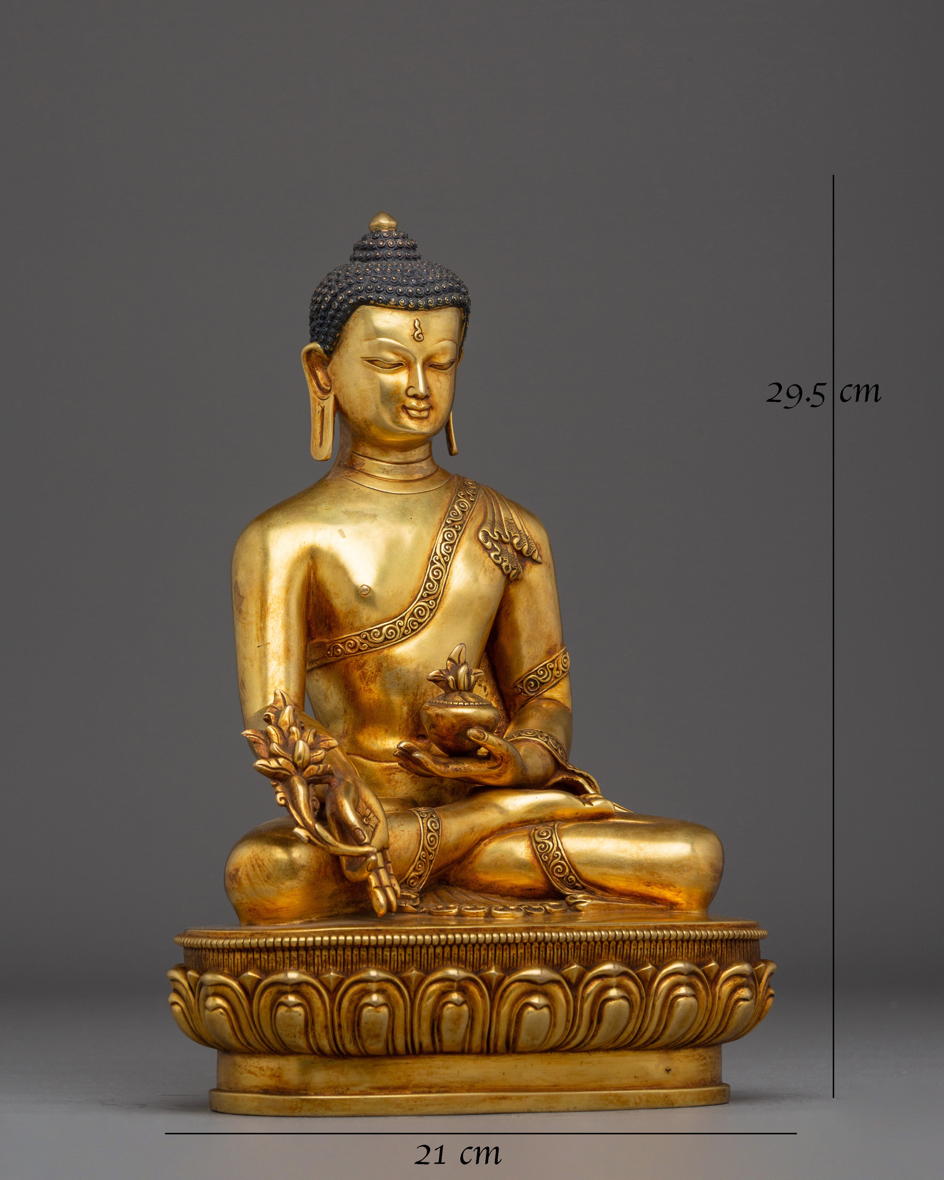 Supreme Healer Medicine Buddha Golden Statue for Healing