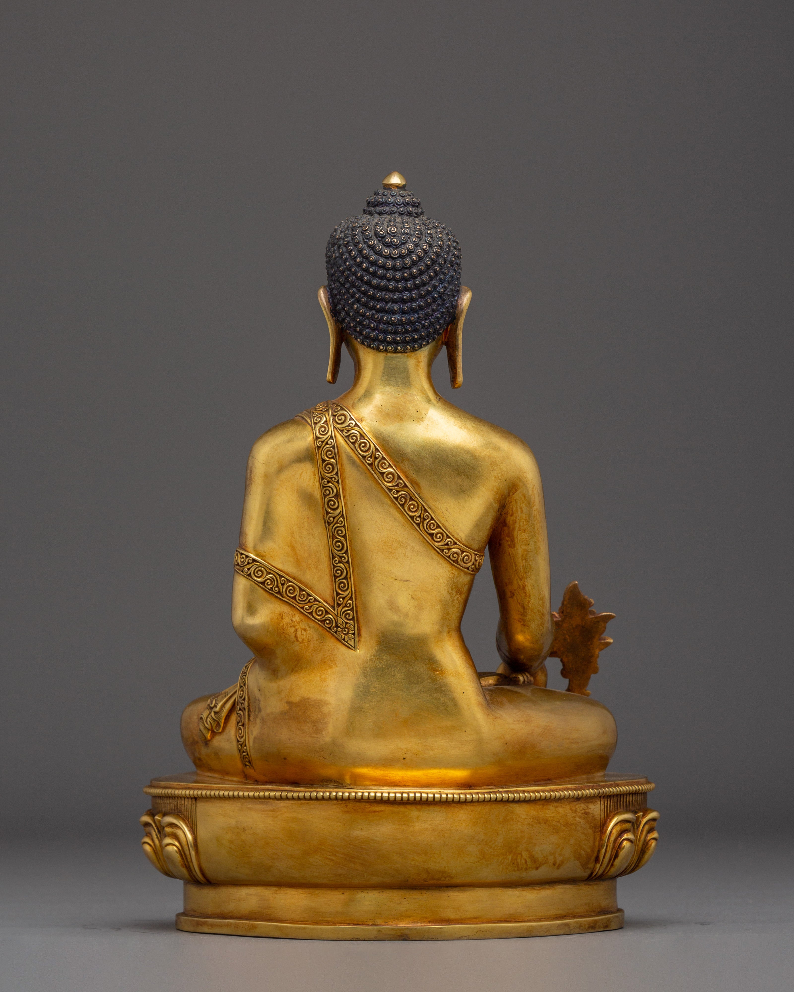 Supreme Healer Medicine Buddha Golden Statue for Healing and Meditation