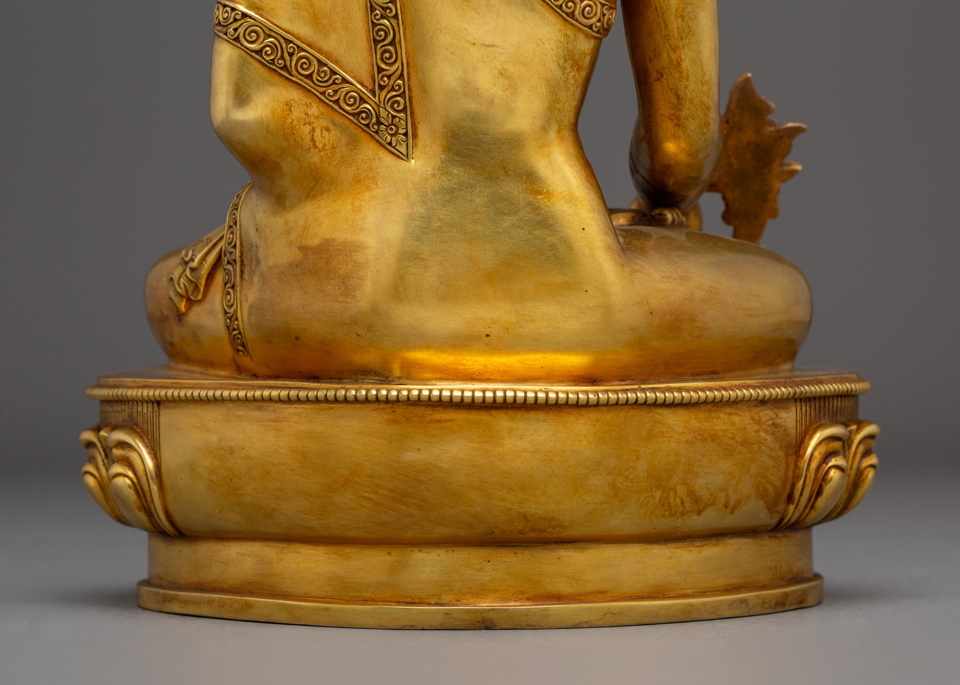 Supreme Healer Medicine Buddha Golden Statue for Healing and Meditation
