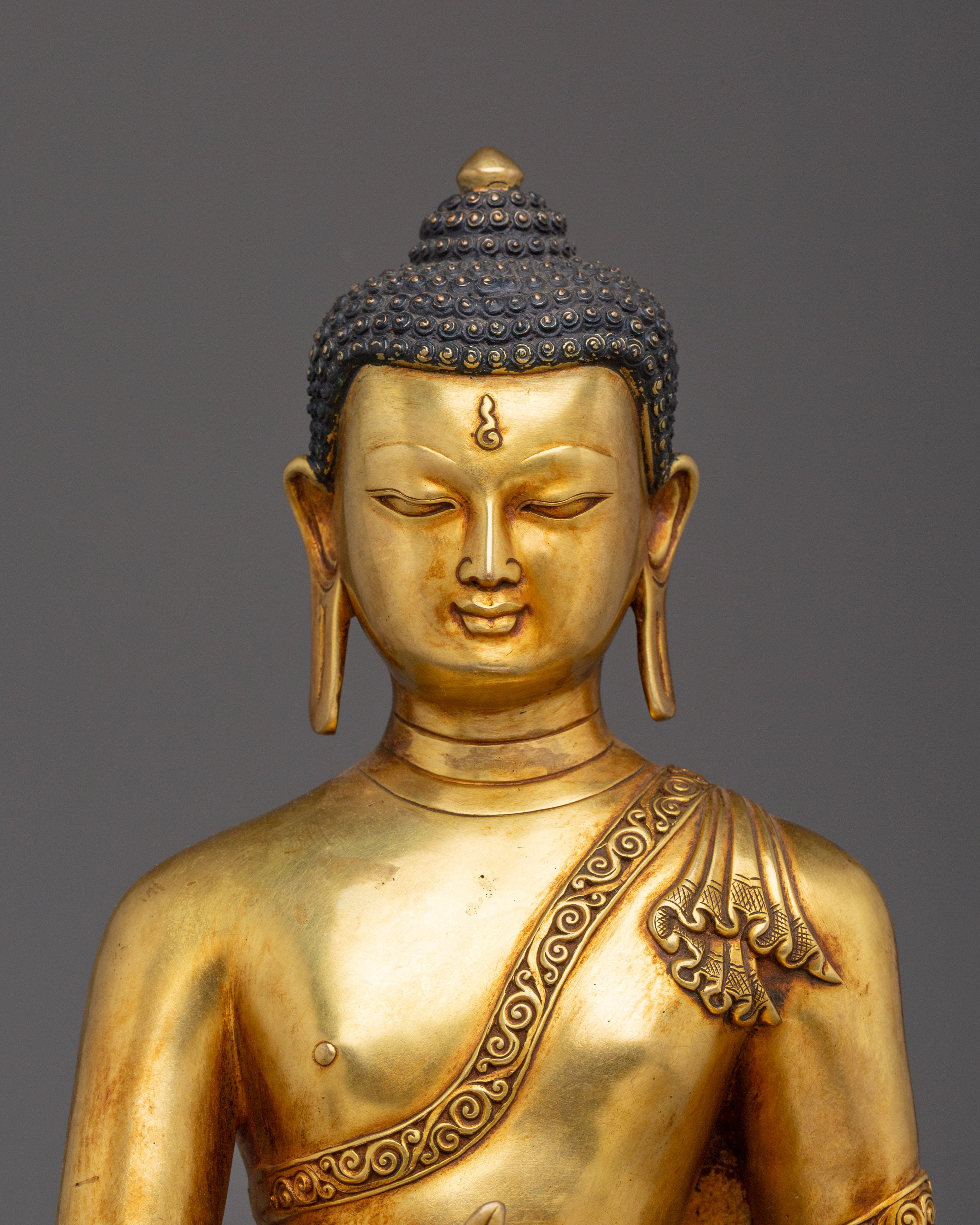 Supreme Healer Medicine Buddha Golden Statue for Healing and Meditation
